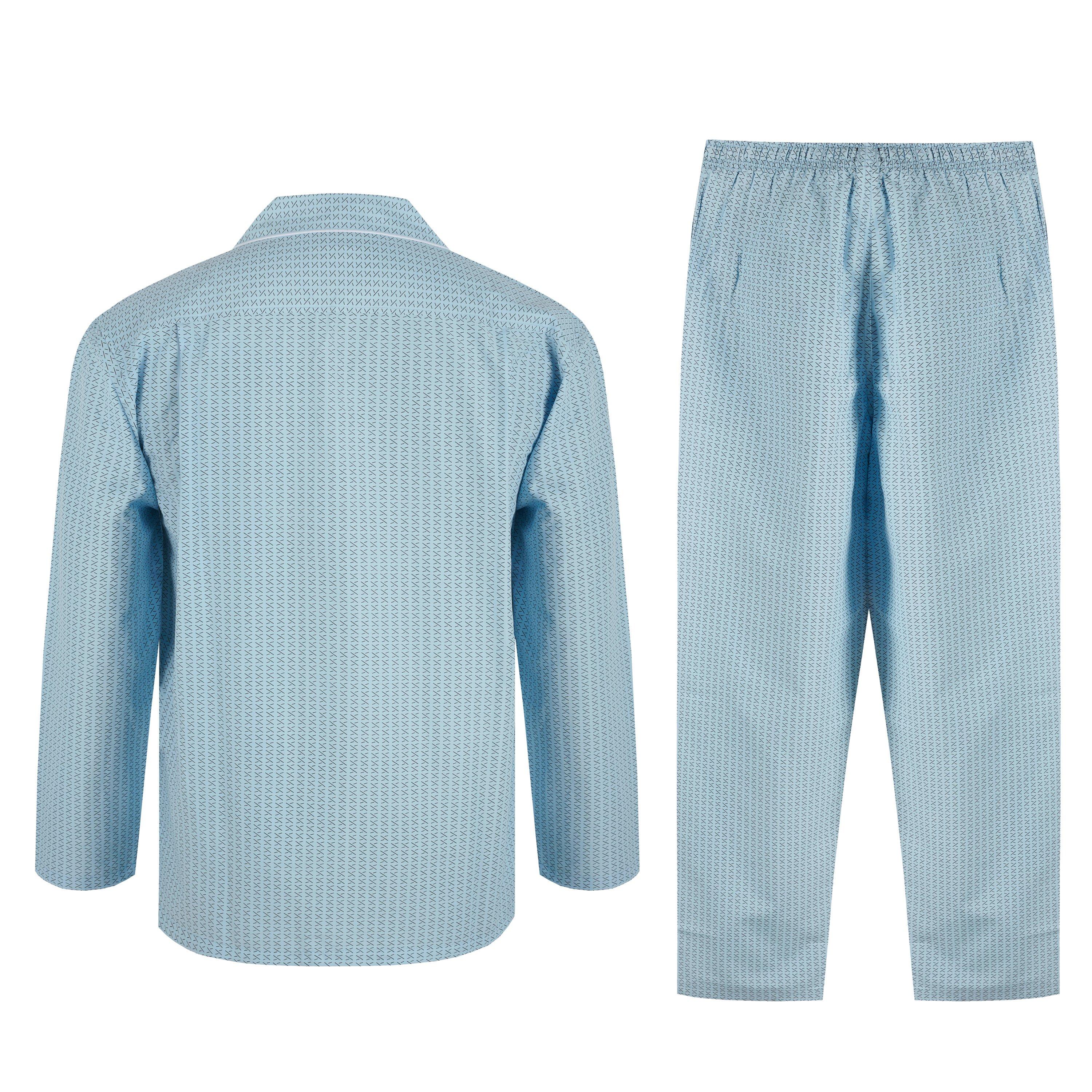 Light Blue - Linea - Men's Geo Long-Sleeve Pyjama Set - 2