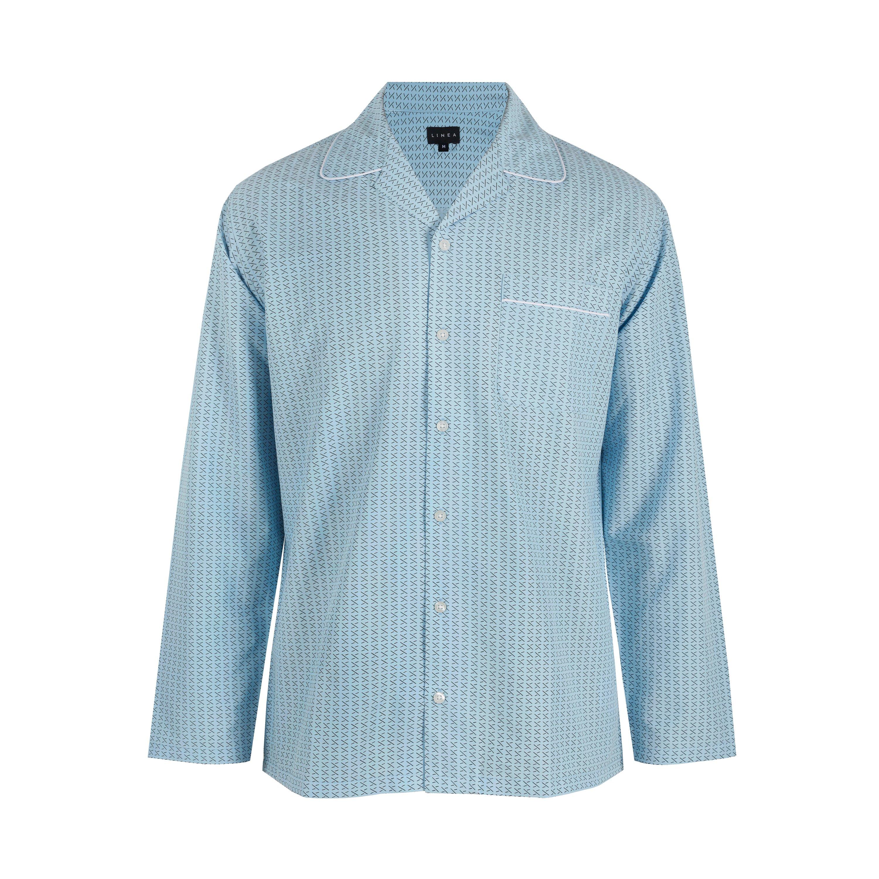Light Blue - Linea - Men's Geo Long-Sleeve Pyjama Set - 3
