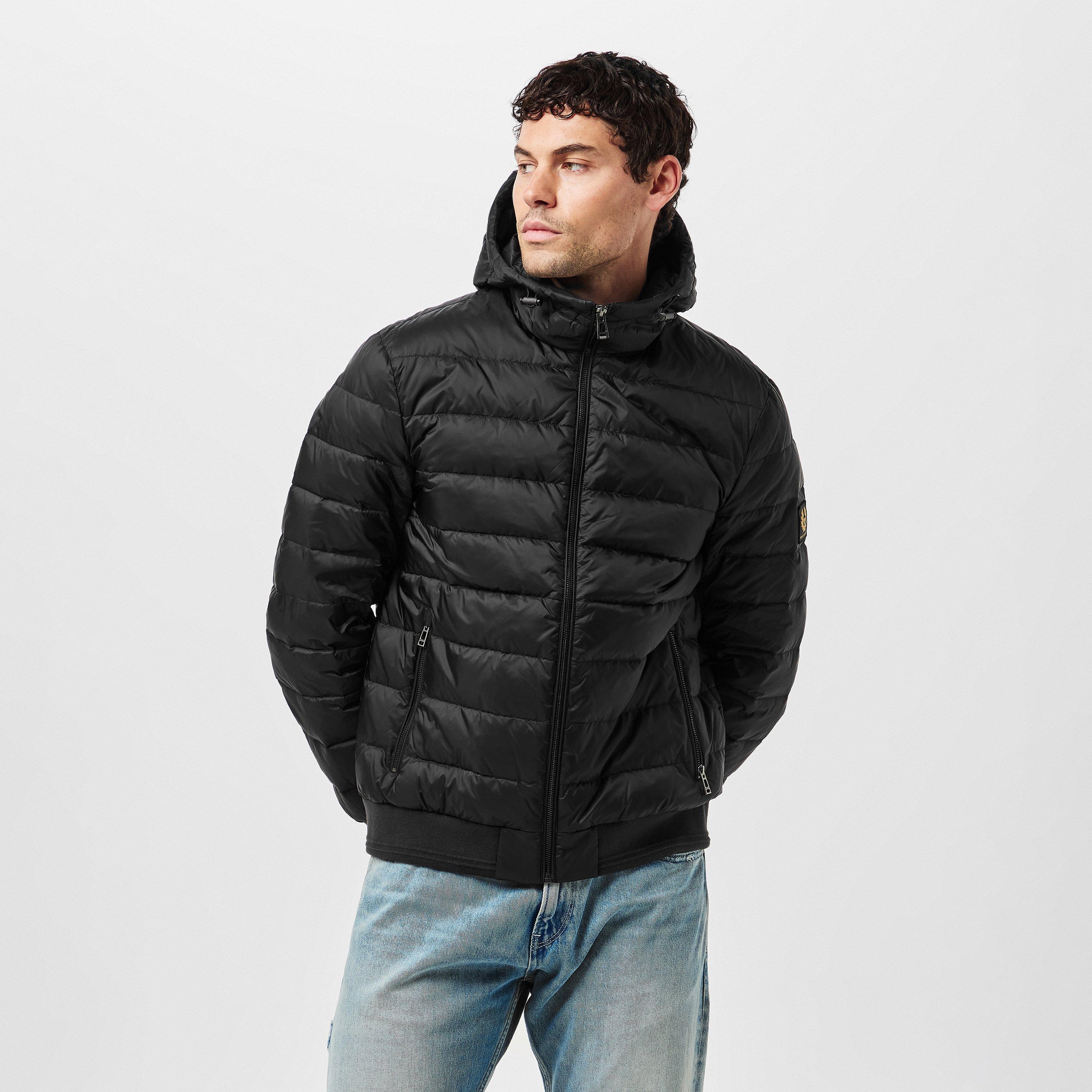 Black - Belstaff - Men's Quilted Waterproof Durable Short Puffer Jacket - 3