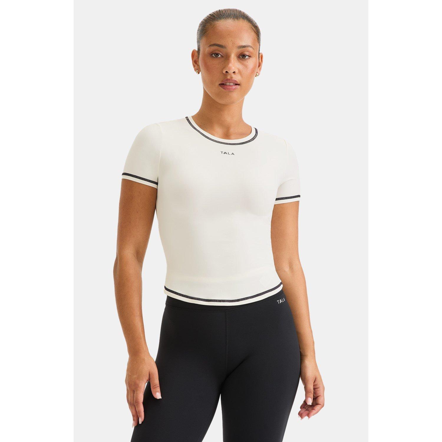 Ivory - TALA - TALA ULTRALITE ACTIVE TEE CONTRAST STITCH - 2