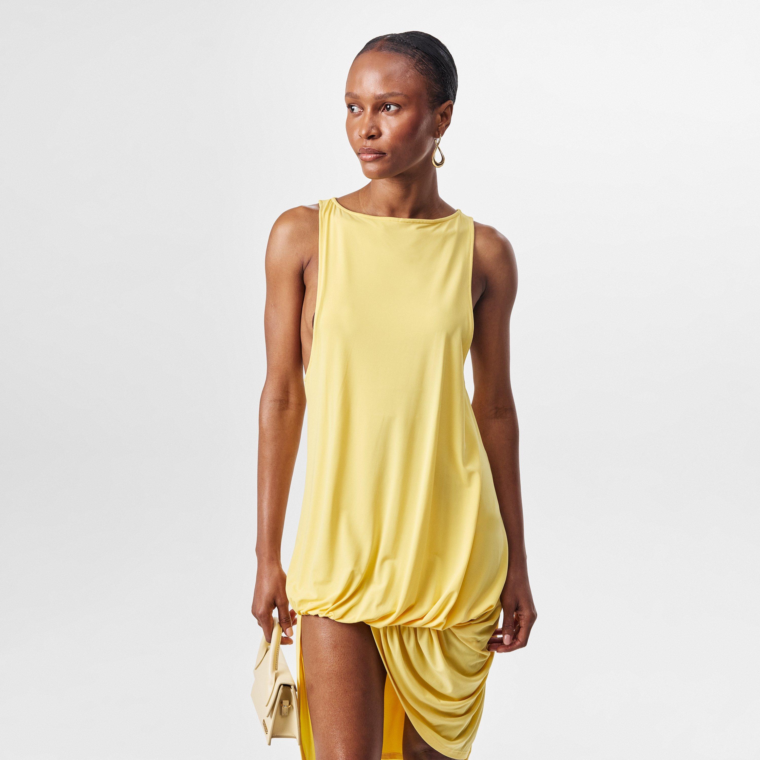 Yellow - Jacquemus - Women's Peplo Courte Mini Dress - 3
