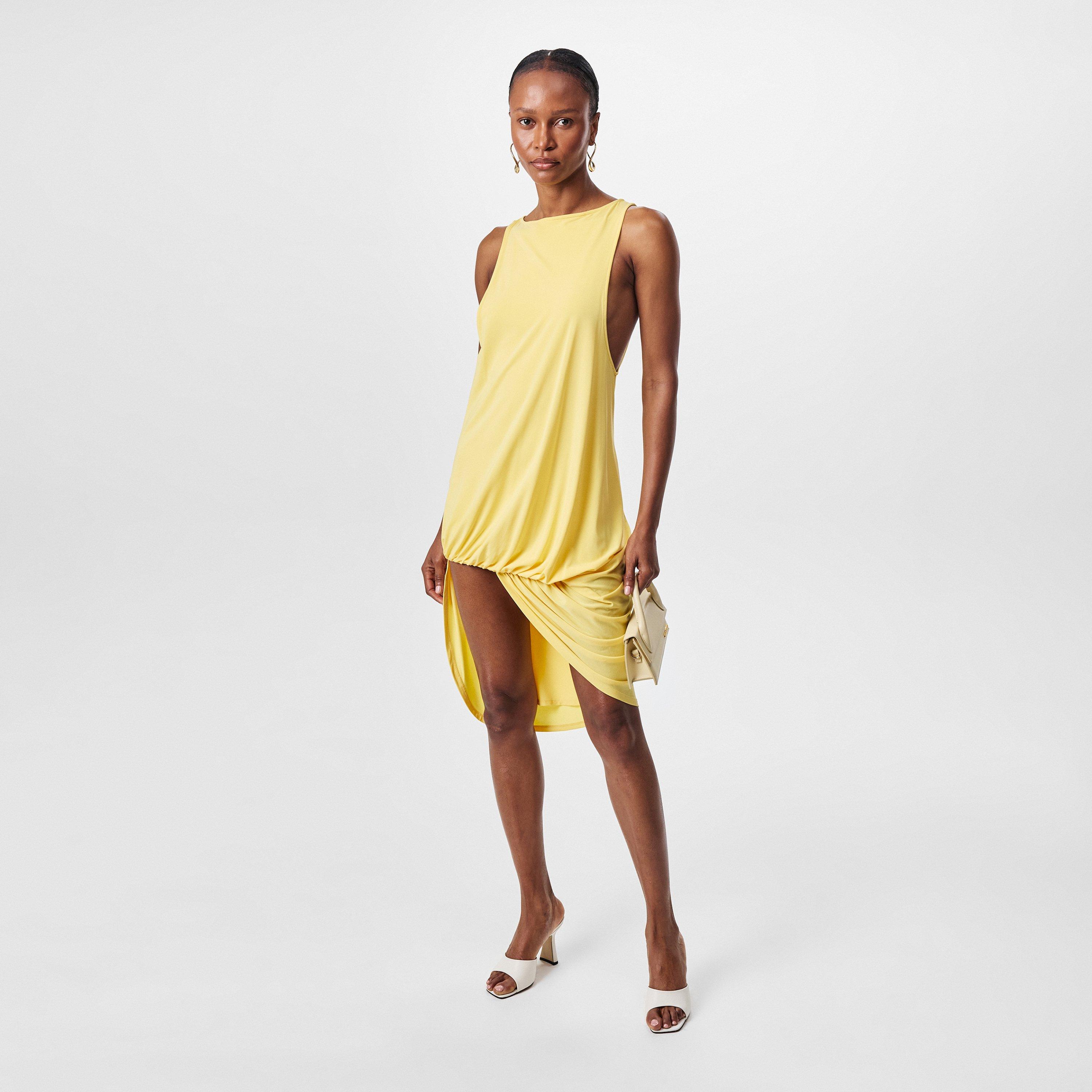 Yellow - Jacquemus - Women's Peplo Courte Mini Dress - 6