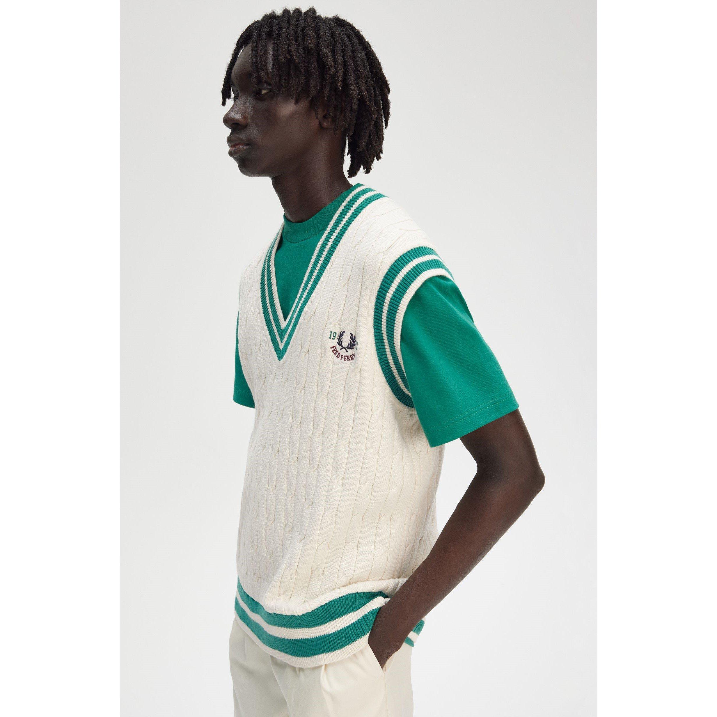 Ecru 560 - Fred Perry - Men's Club Knitted Sweater Vest - 2
