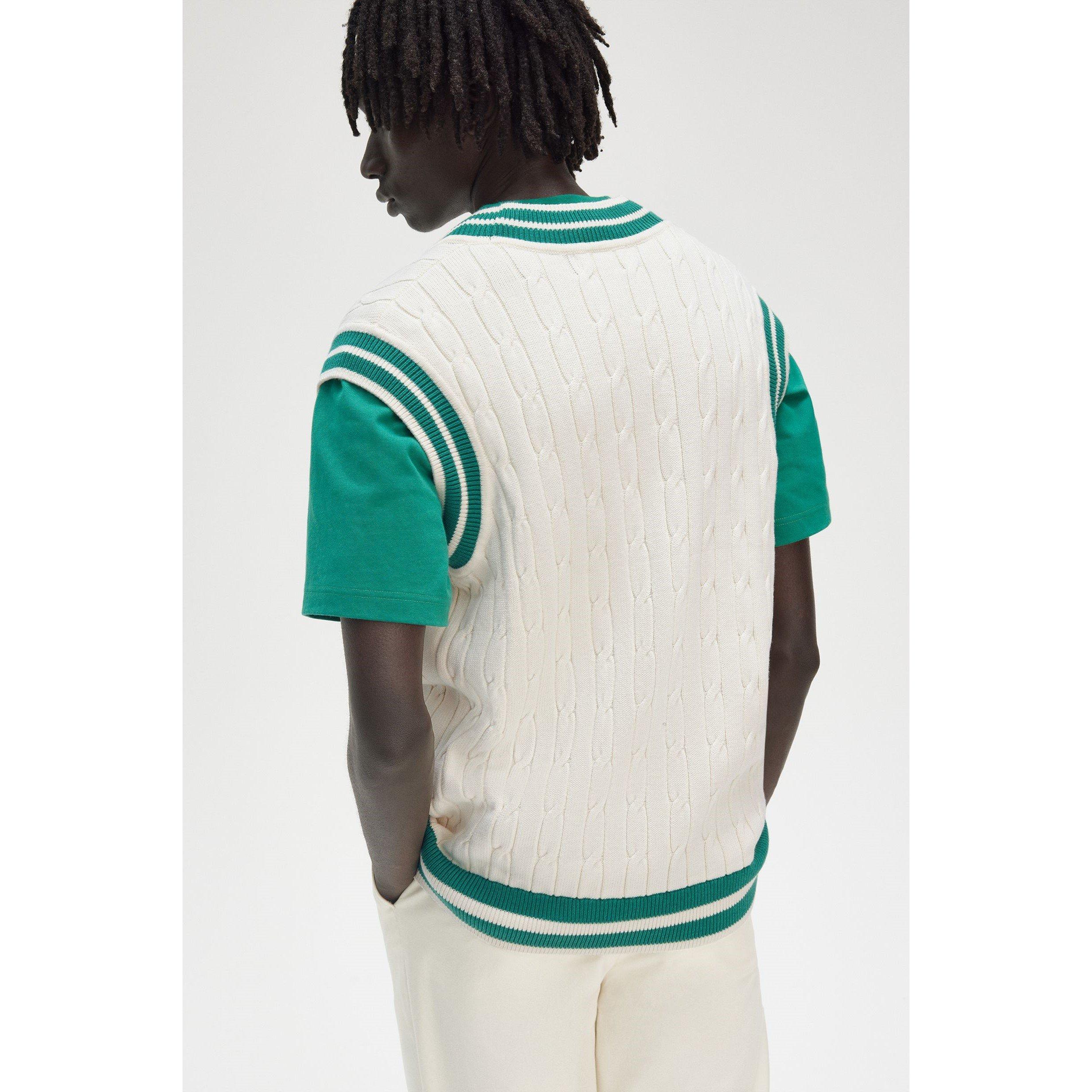 Ecru 560 - Fred Perry - Men's Club Knitted Sweater Vest - 5