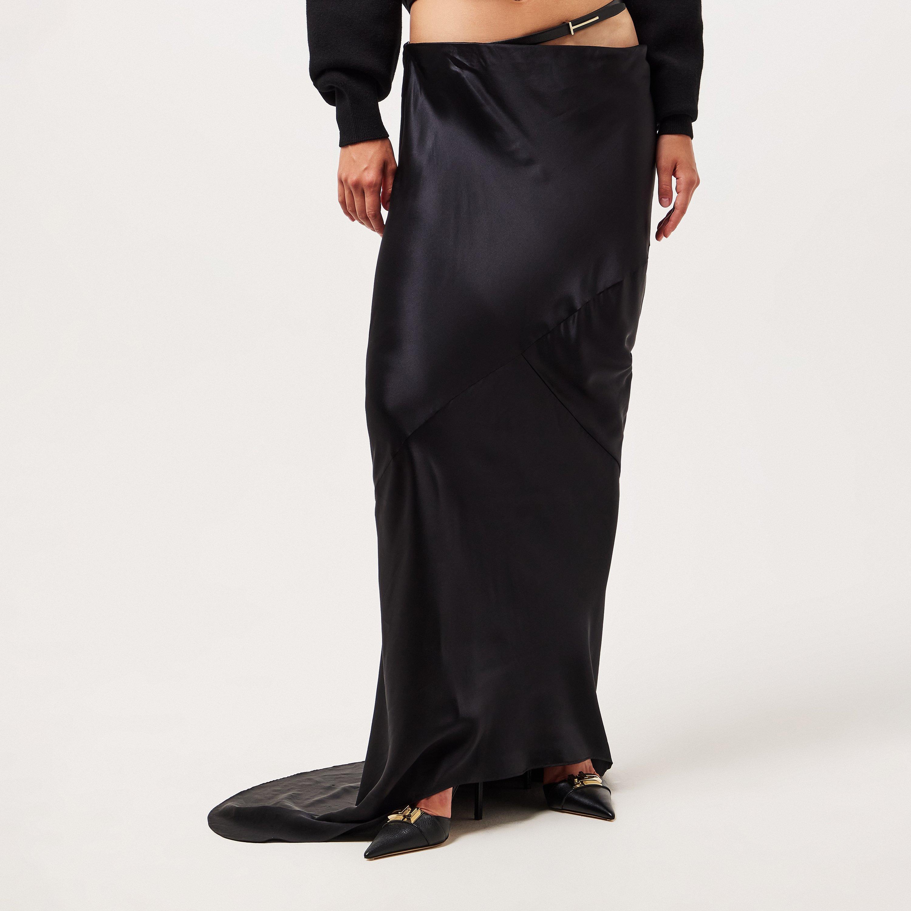 Black - Tom Ford - Women's Structured Maxi Skirt - 3