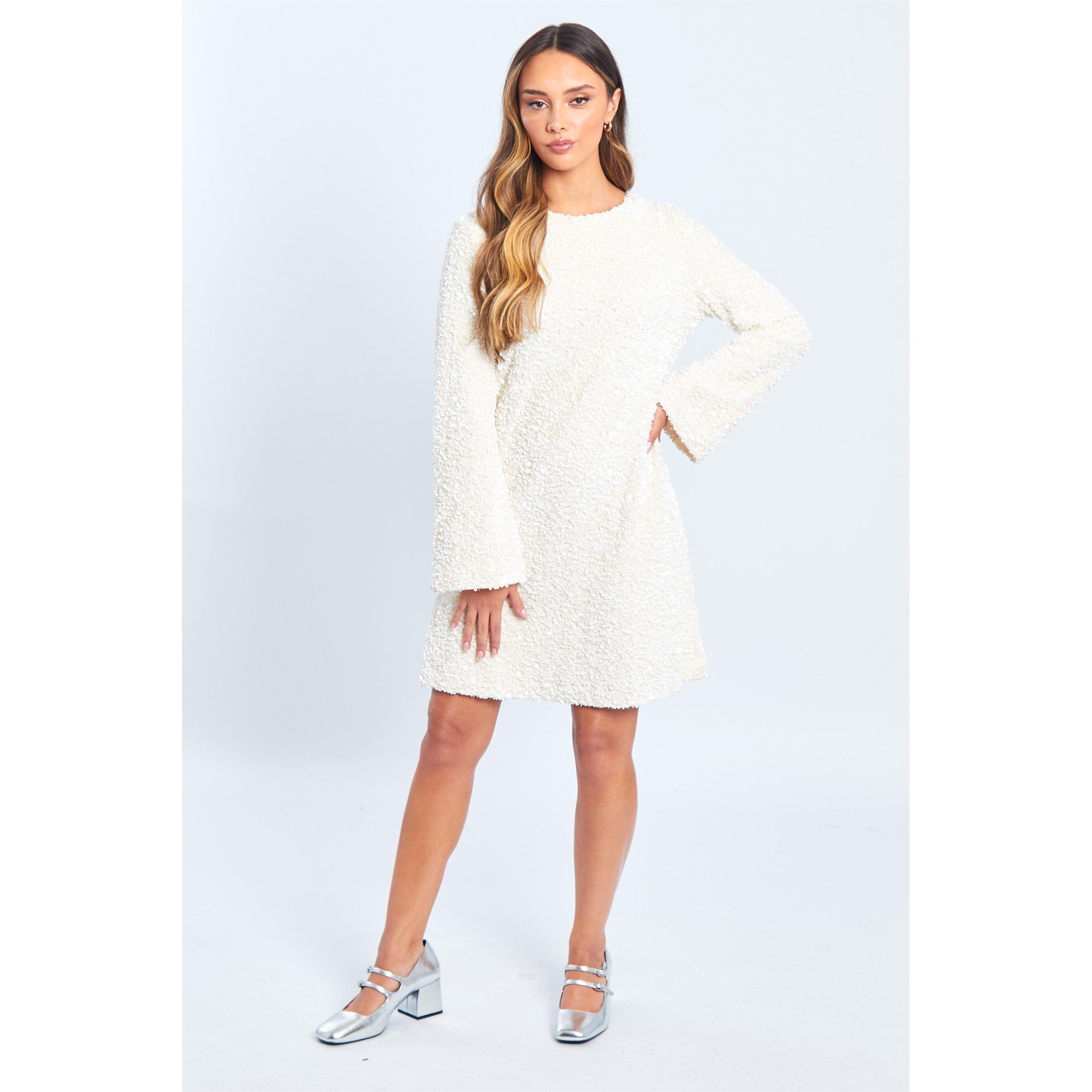 Cream - Be You - Women's Sequin Bow Mini Dress - 1