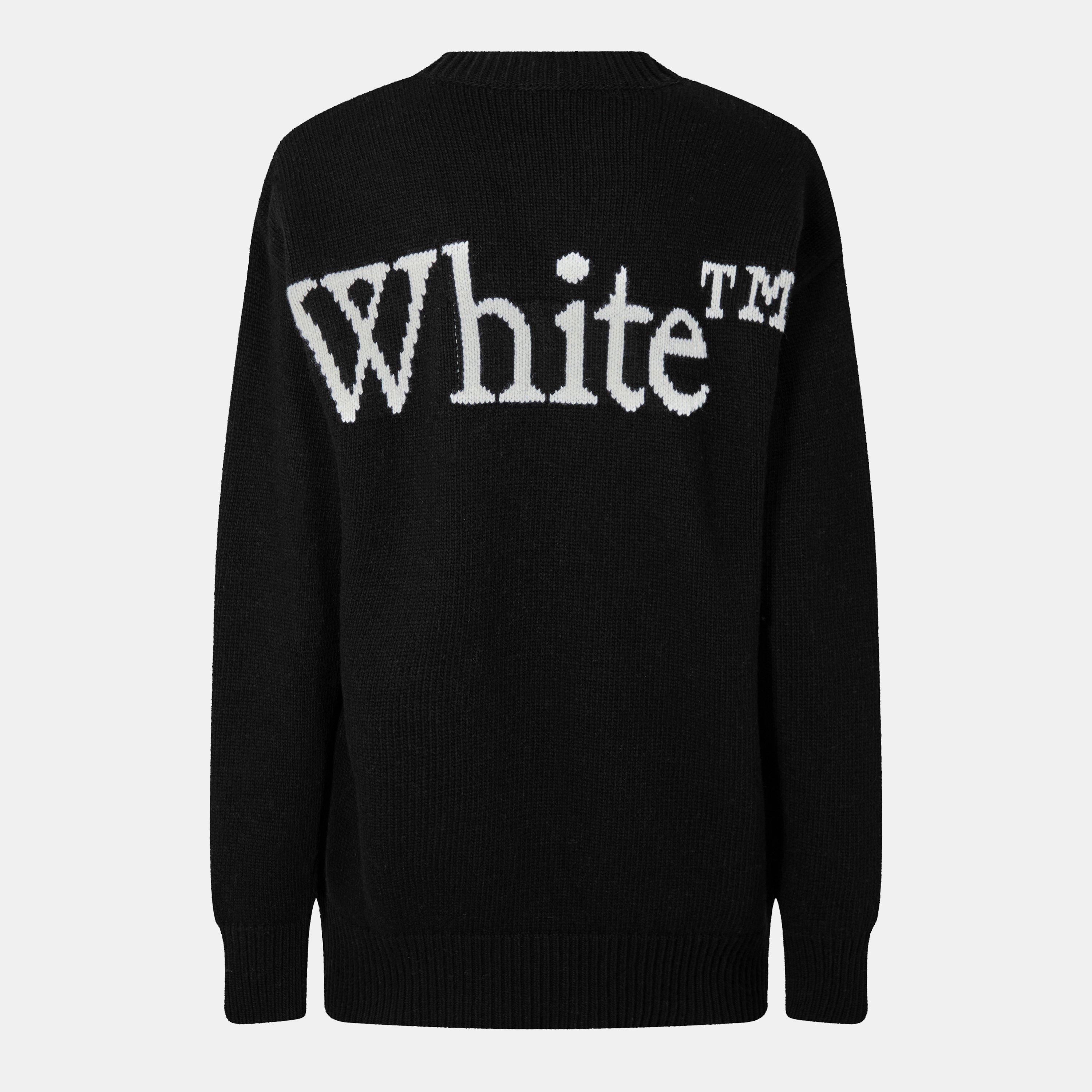 Black - Off White - Women's Logo Crew Neck Jumper - 2
