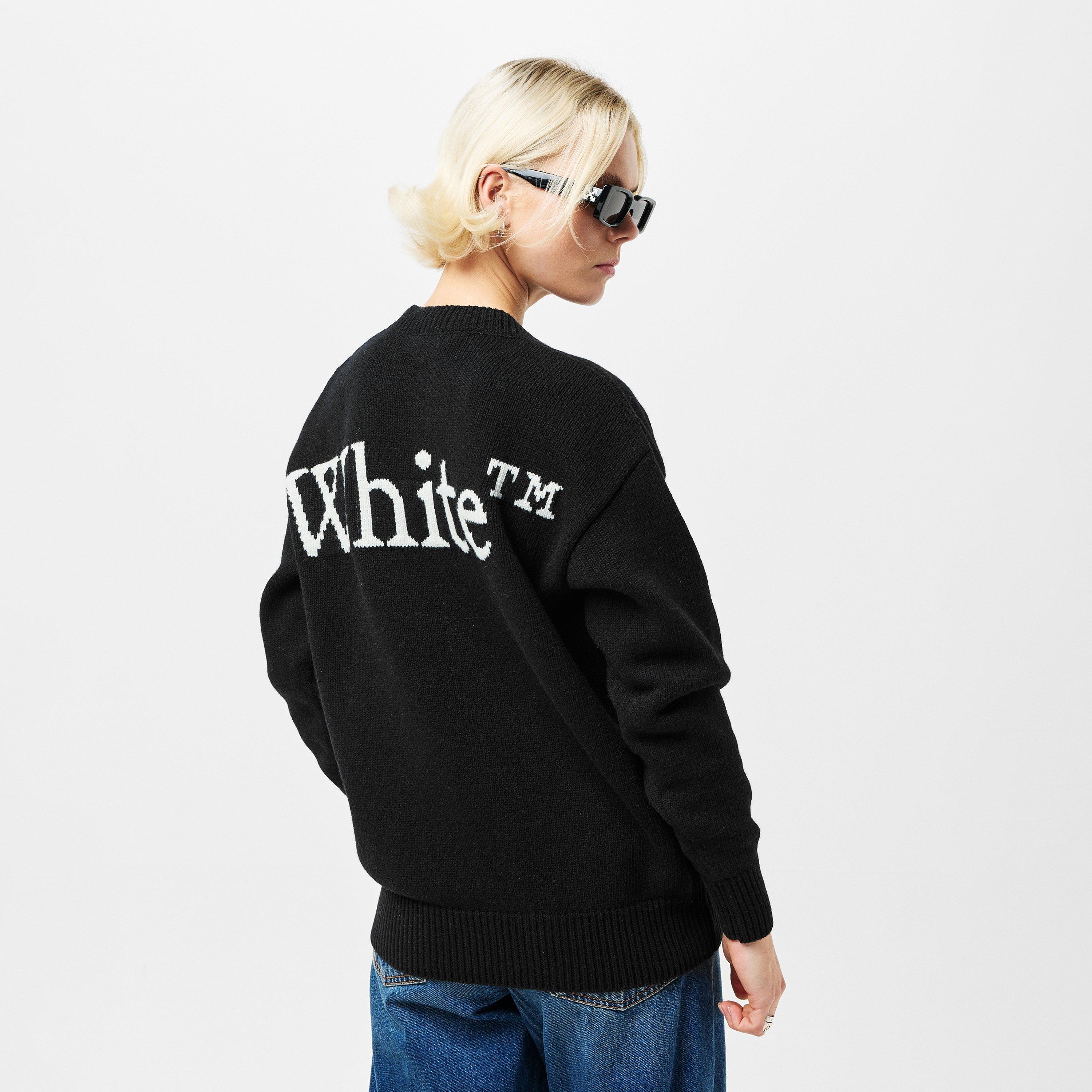 Black - Off White - Women's Logo Crew Neck Jumper - 4