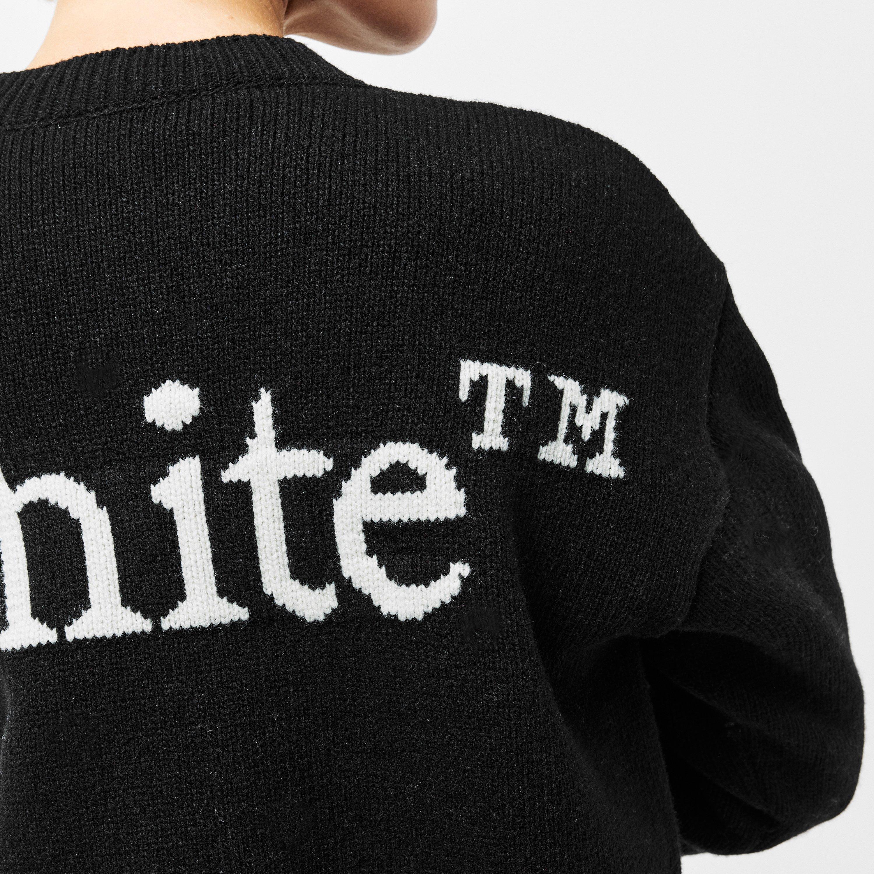 Black - Off White - Women's Logo Crew Neck Jumper - 5