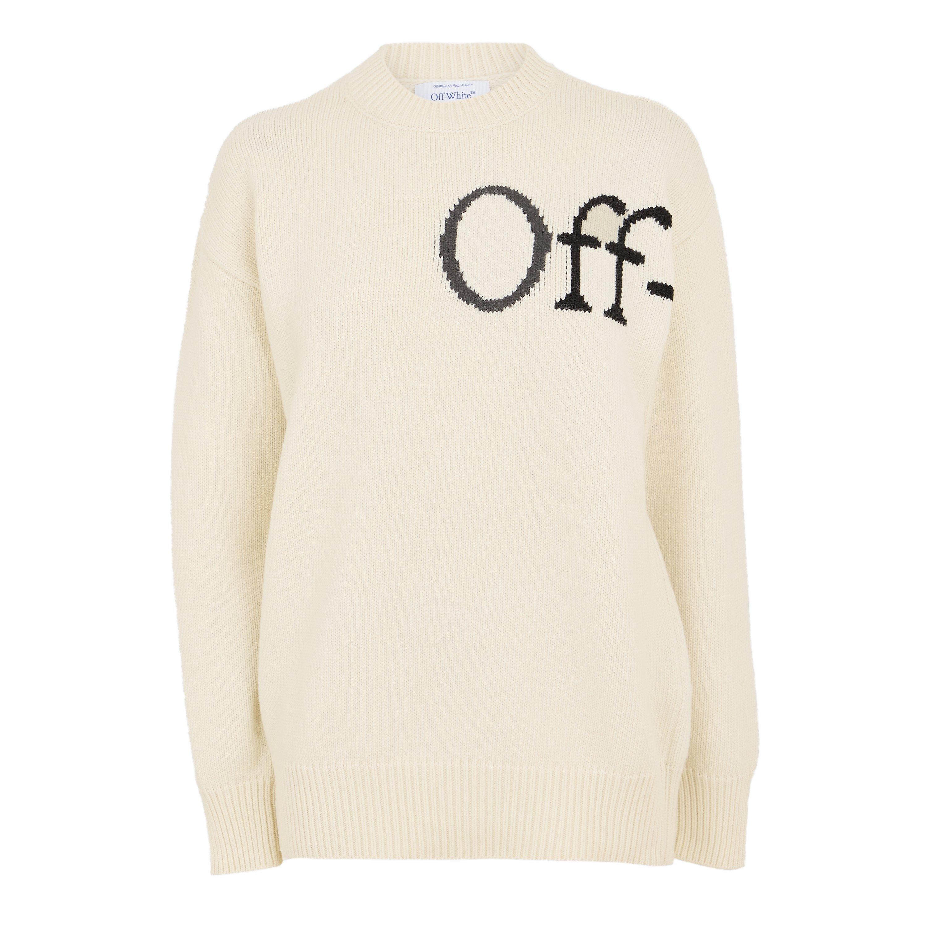 Cream - Off White - Women's Logo Relaxed Fit Crew Neck Jumper - 1