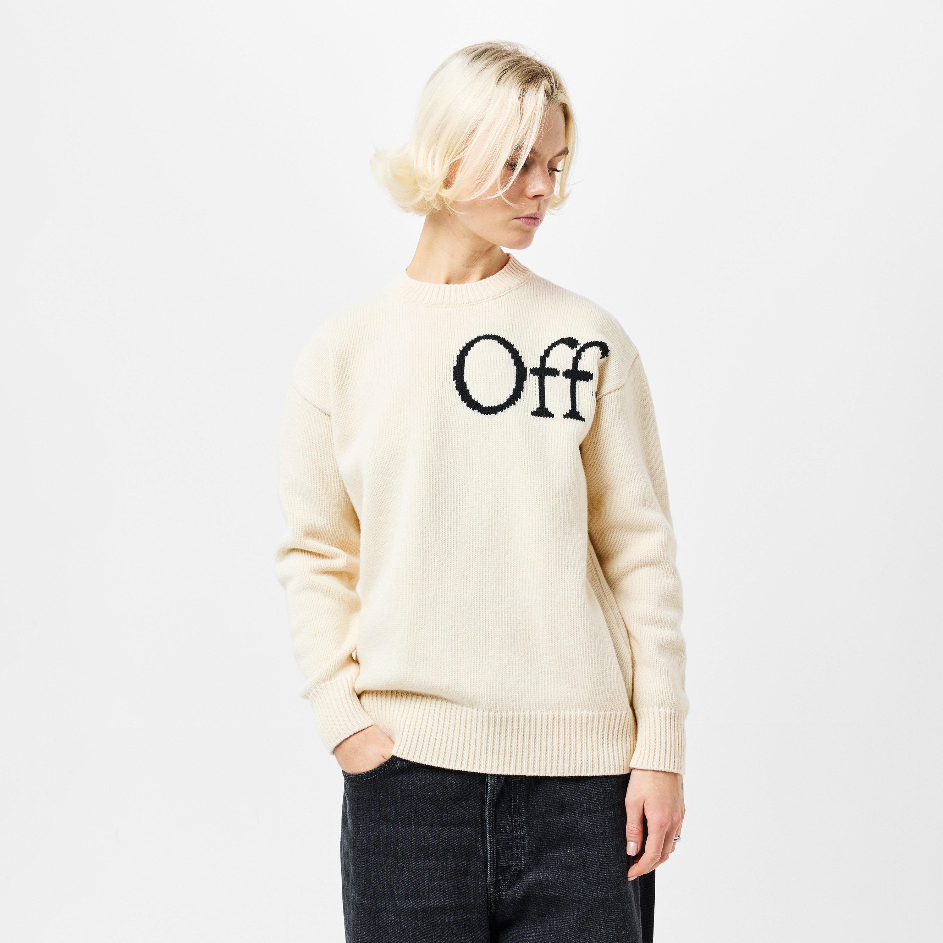 Cream - Off White - Women's Logo Relaxed Fit Crew Neck Jumper - 3