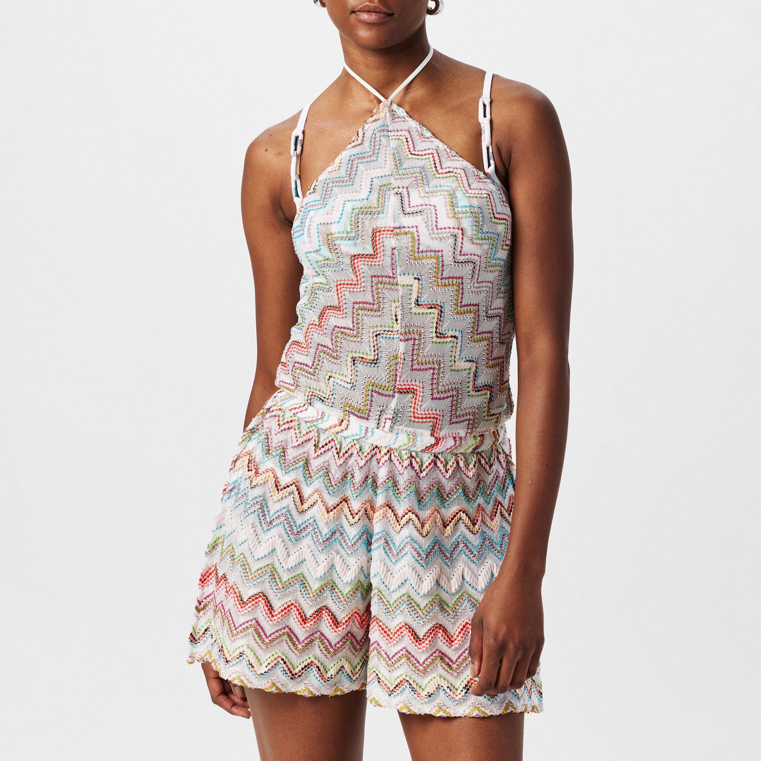 Multi White - Missoni - Women's Zigzag Short Jumpsuit - 3