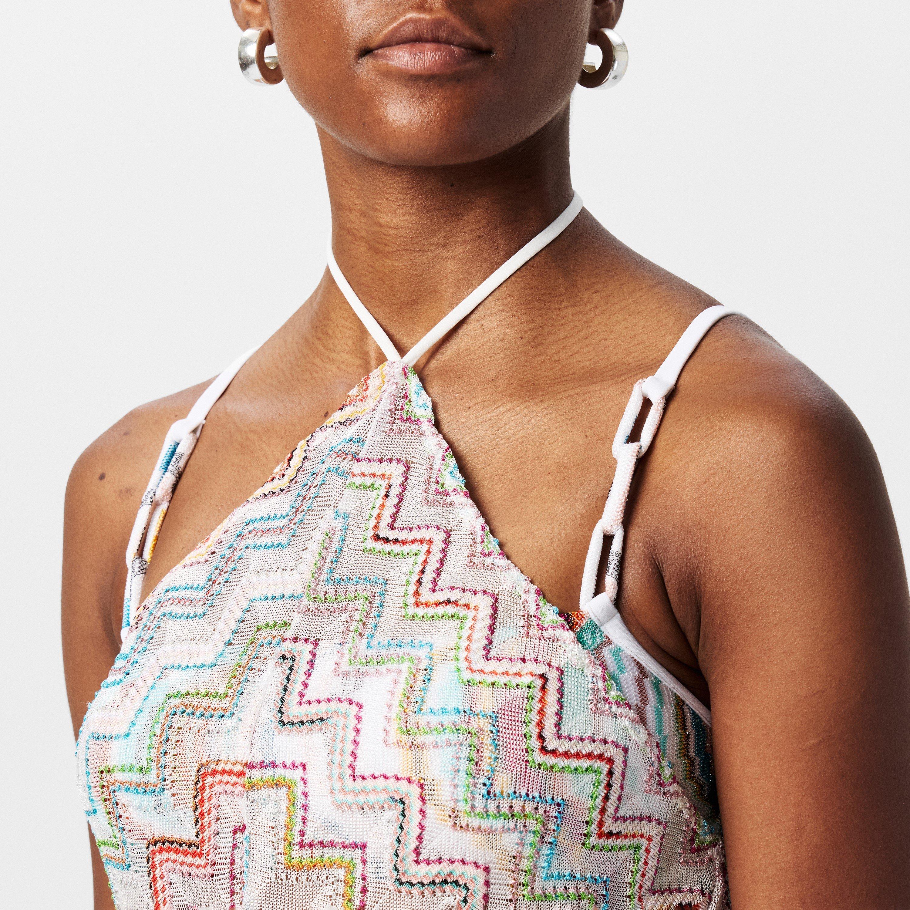 Multi White - Missoni - Women's Zigzag Short Jumpsuit - 5