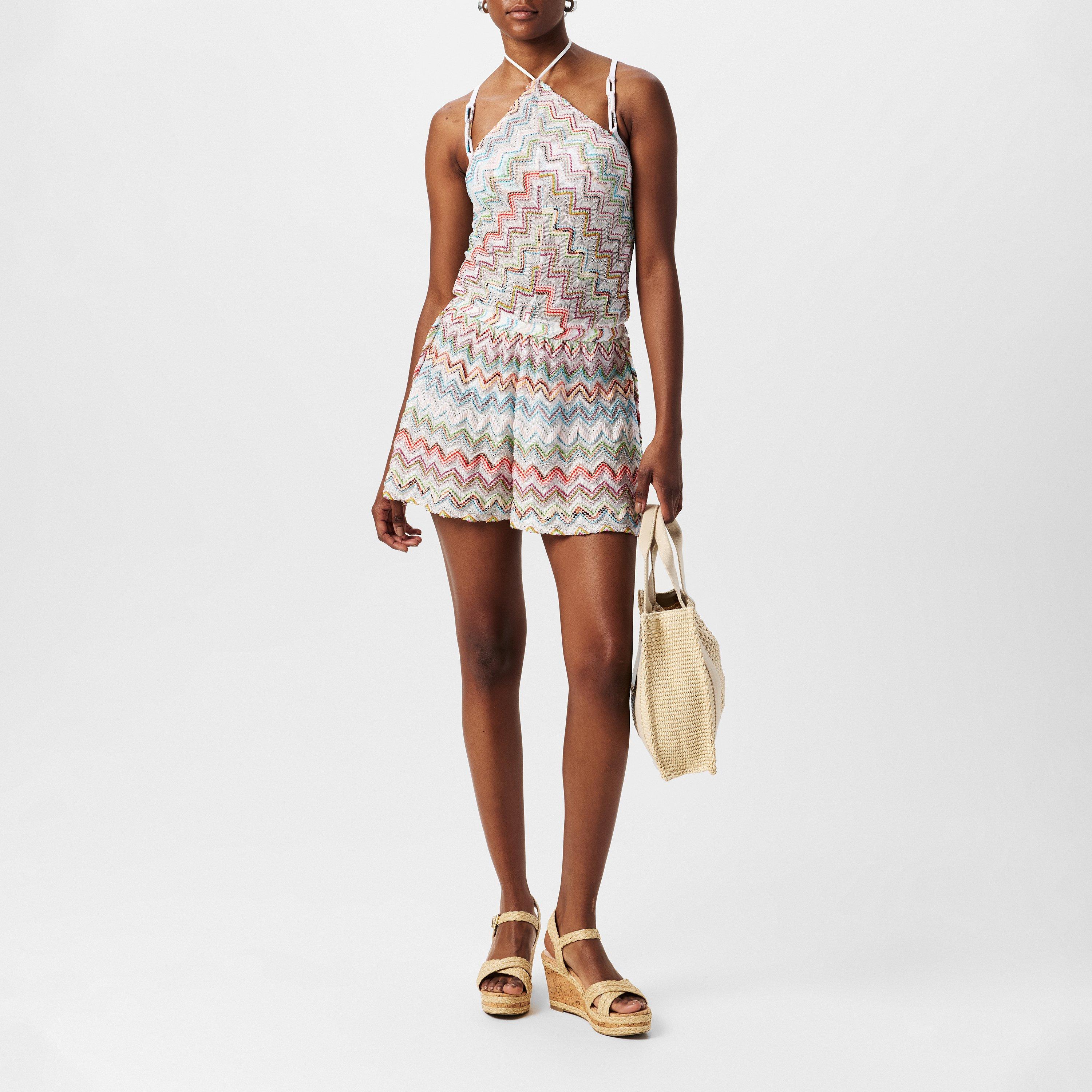 Multi White - Missoni - Women's Zigzag Short Jumpsuit - 6