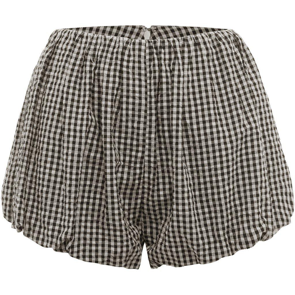 Gingham Blk Crm - Posse - Women's Aurelia Chino Shorts - 11