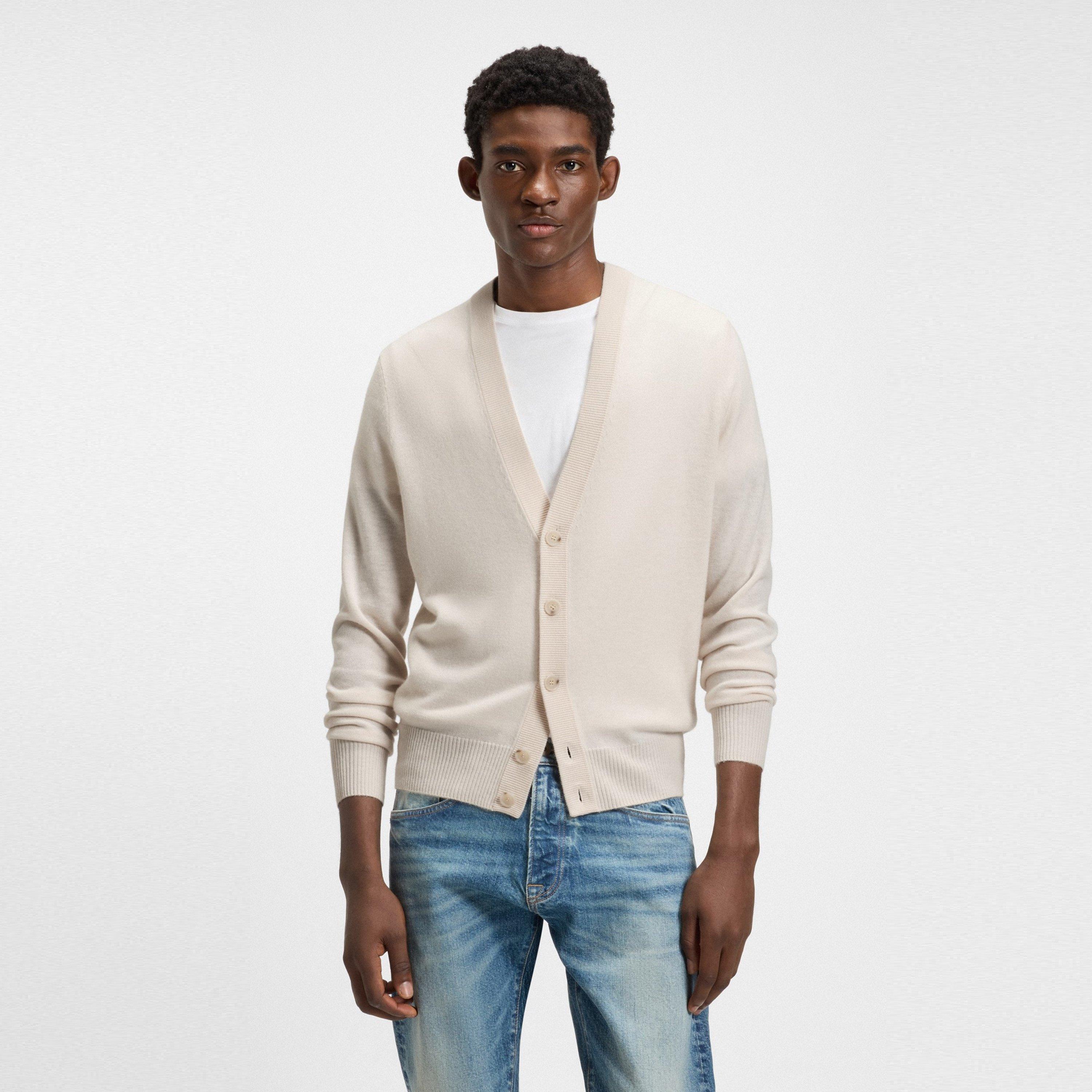 Light Beige 276 - Boss - Men's Double Breasted Jelso Relaxed-fit Cardigan - 2