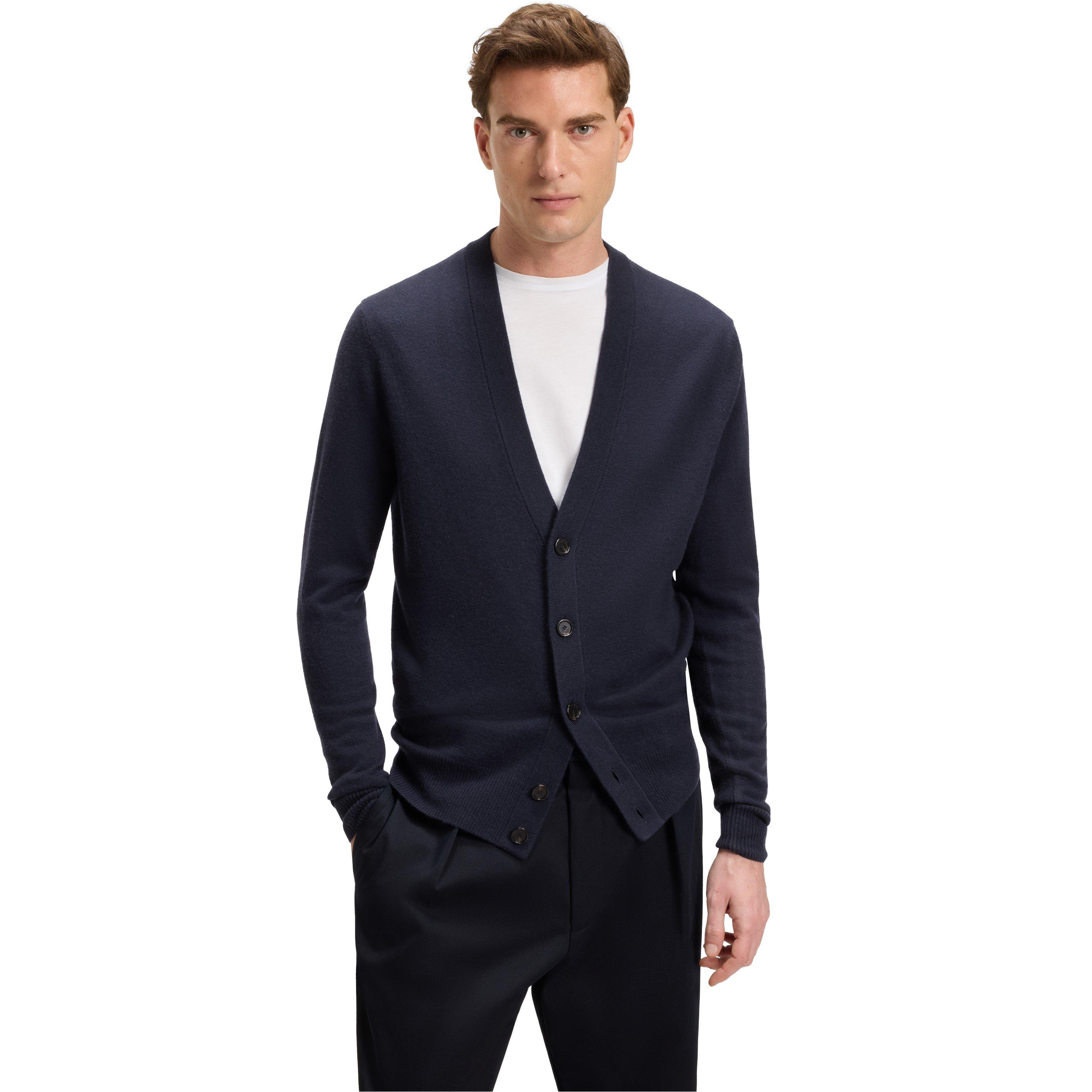 Dark Blue 408 - Boss - Men's Double Breasted Jelso Relaxed-fit Cardigan - 2