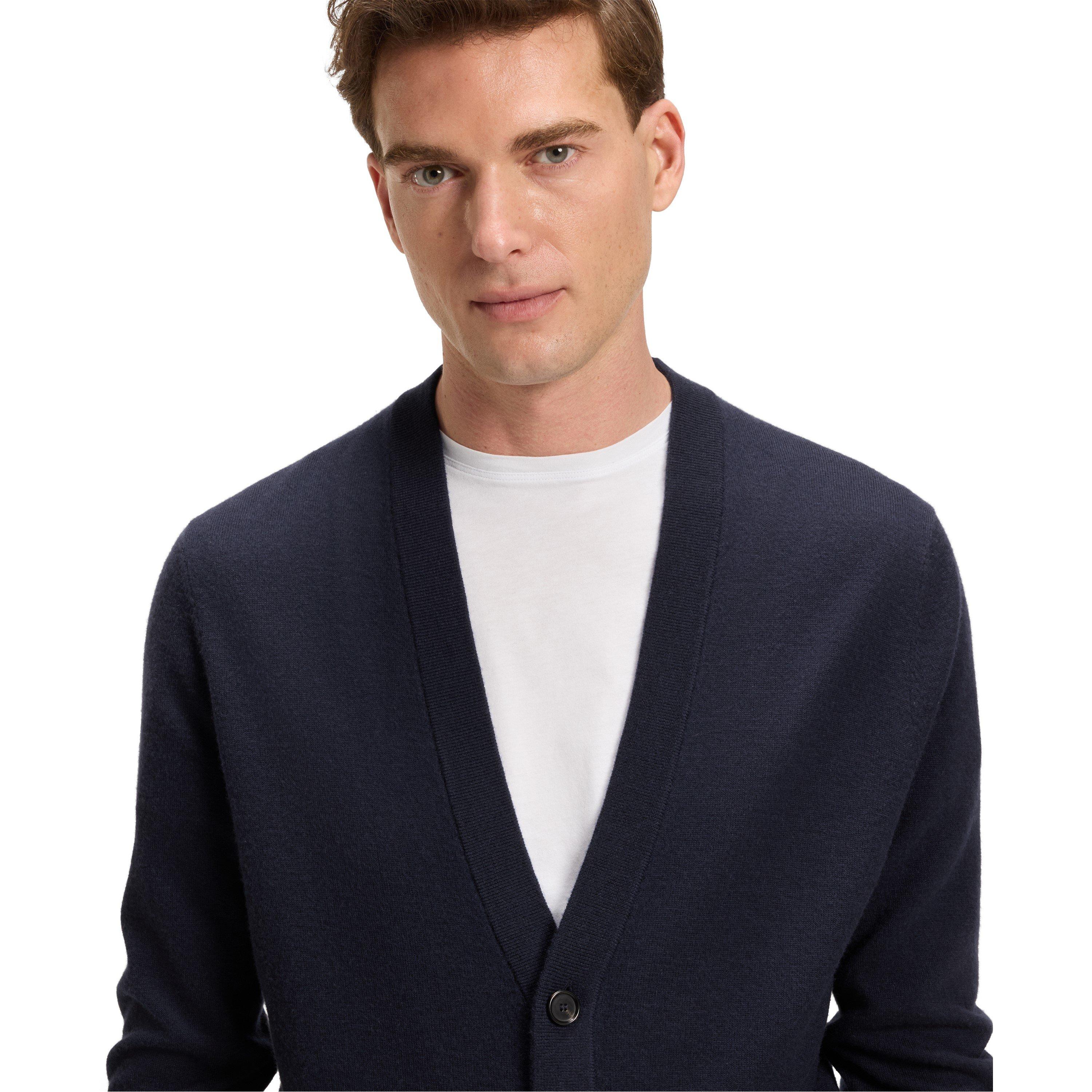 Dark Blue 408 - Boss - Men's Double Breasted Jelso Relaxed-fit Cardigan - 4
