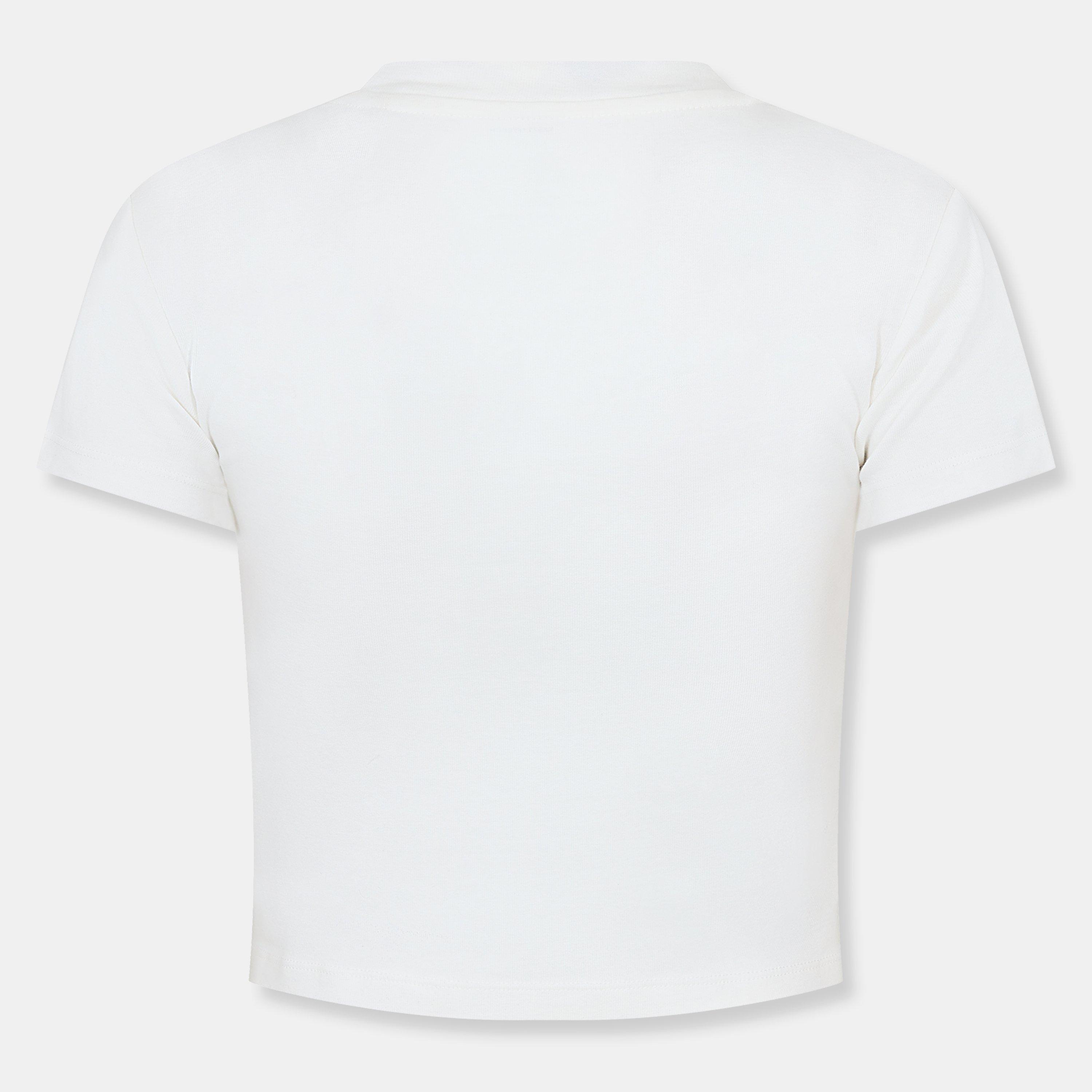 White Leopard - Levis - Women's Short Sleeve Boxy Western Criss Cross Baby Tee - 2