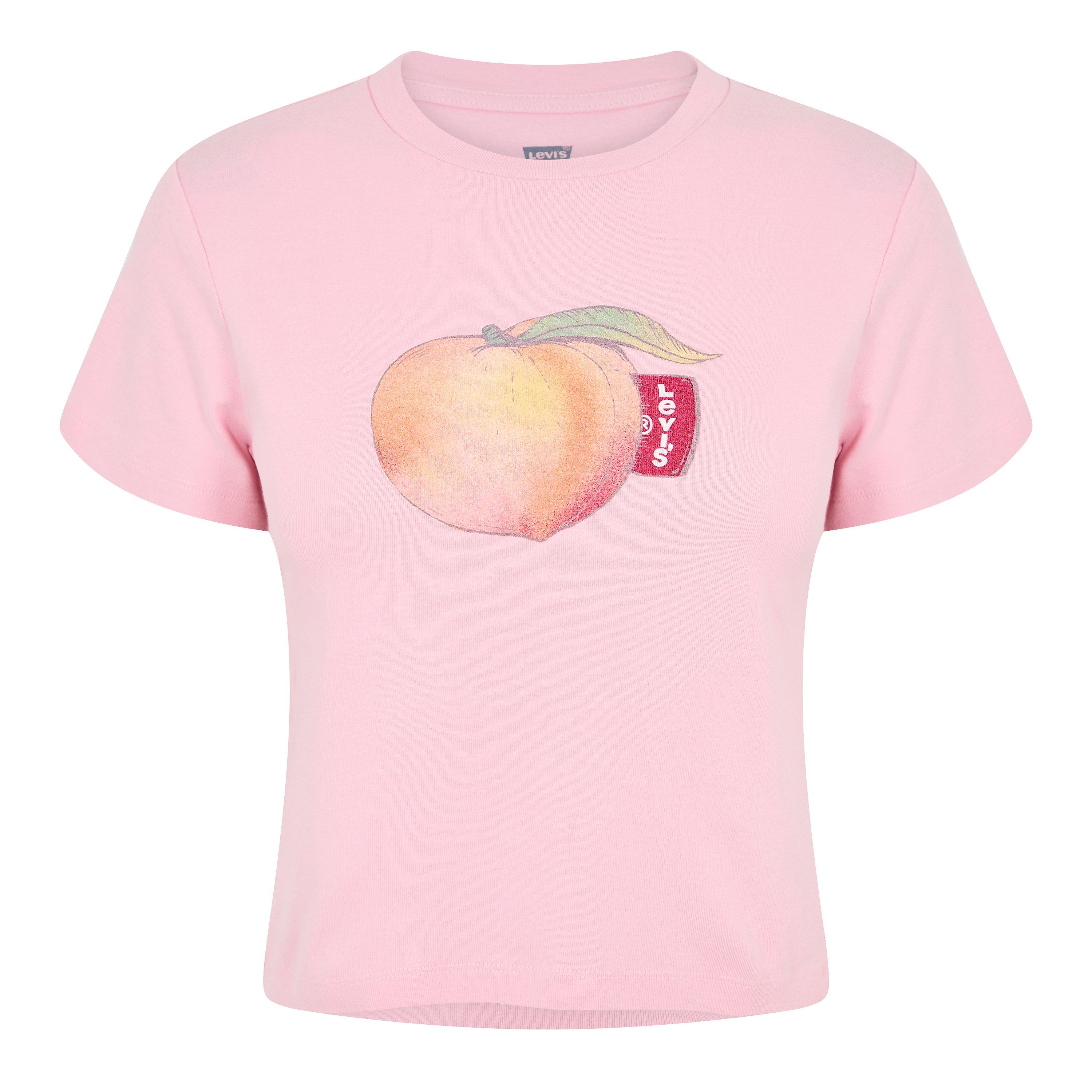 Levis Women's Short Sleeve Boxy Western Criss Cross Baby Tee - Pnk Peach Print - 10 (S)