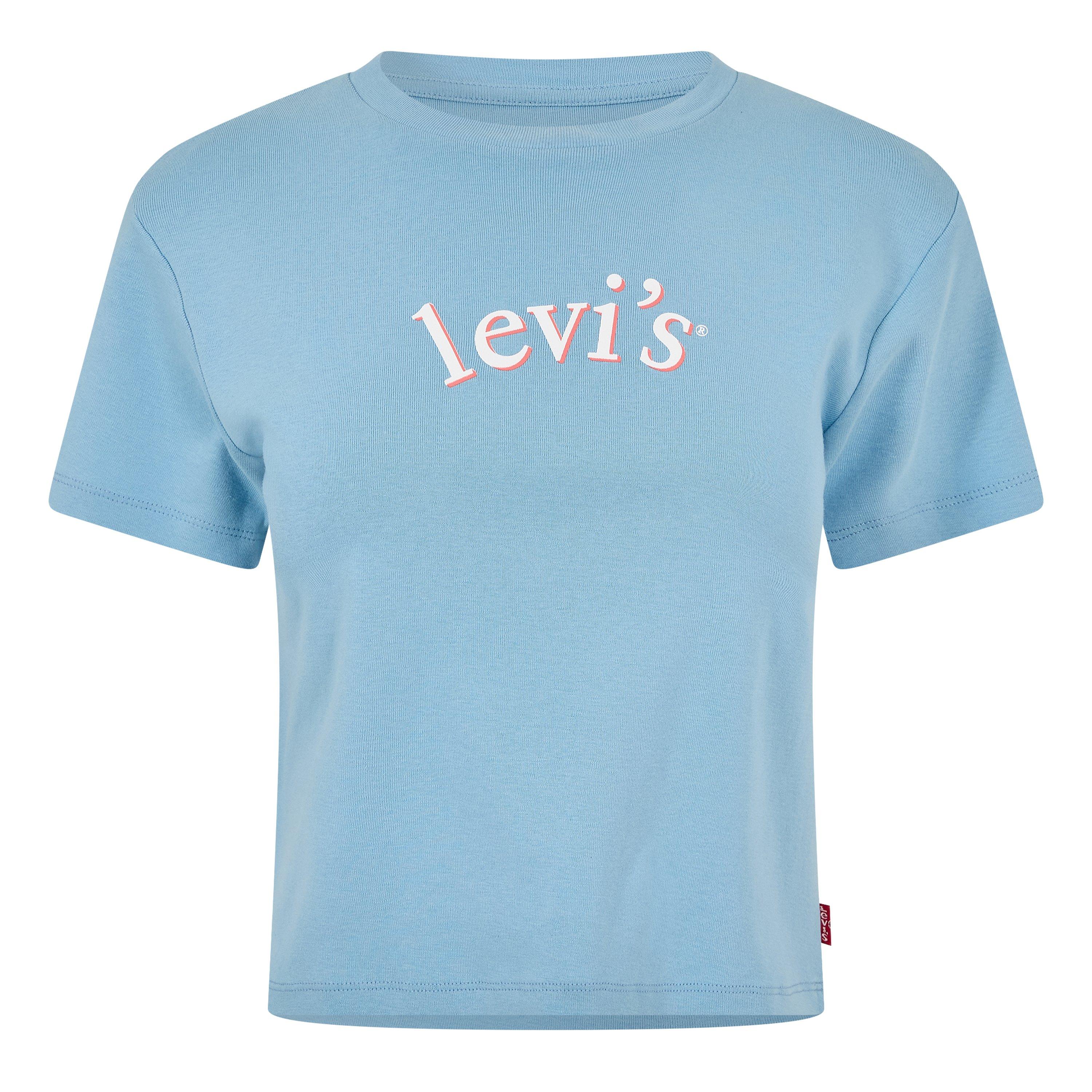 Levis Women's Short Sleeve Boxy Western Criss Cross Baby Tee - Blue Serif - 14 (L)