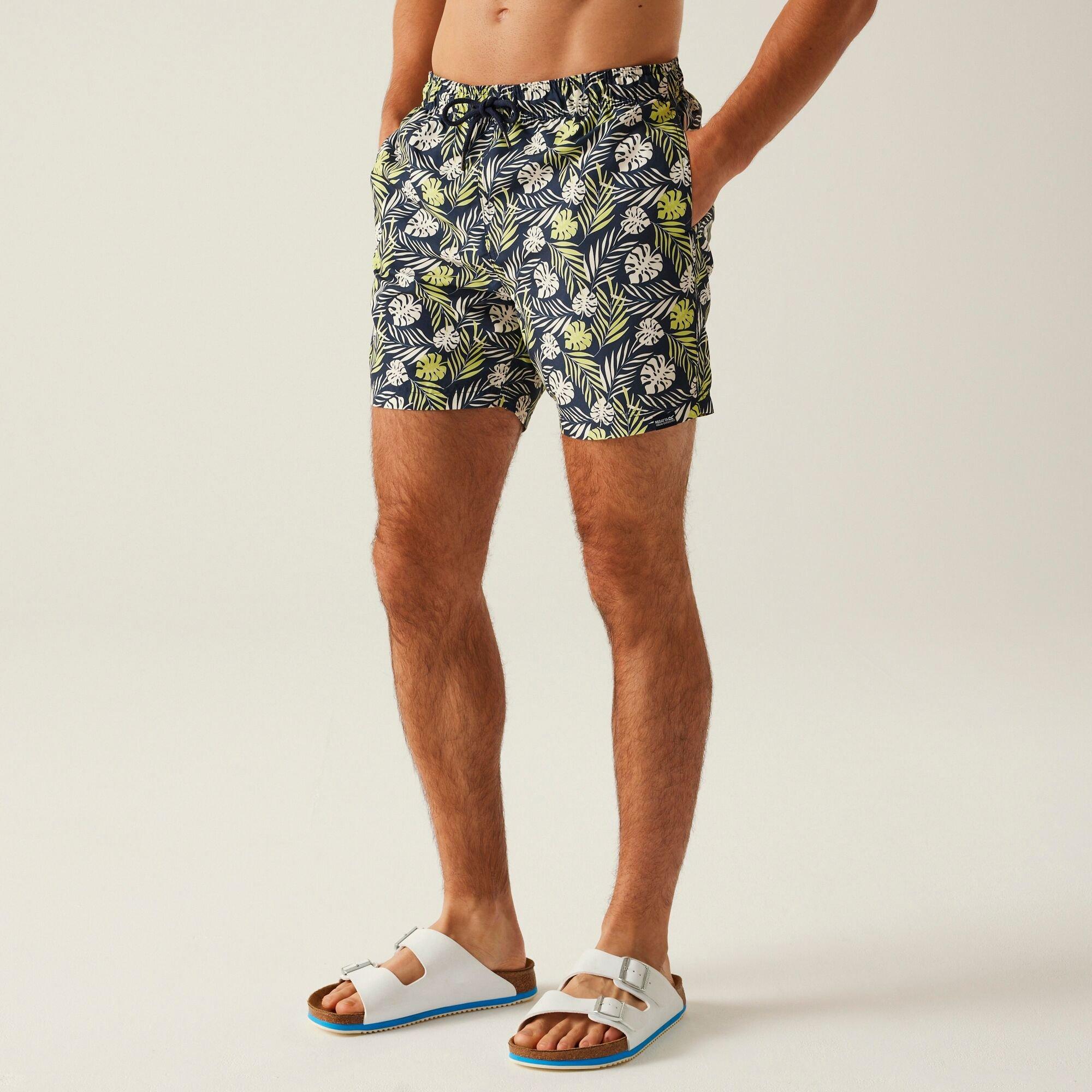 Regatta Men's Loras Swimming Shorts - Navy Leaf - S