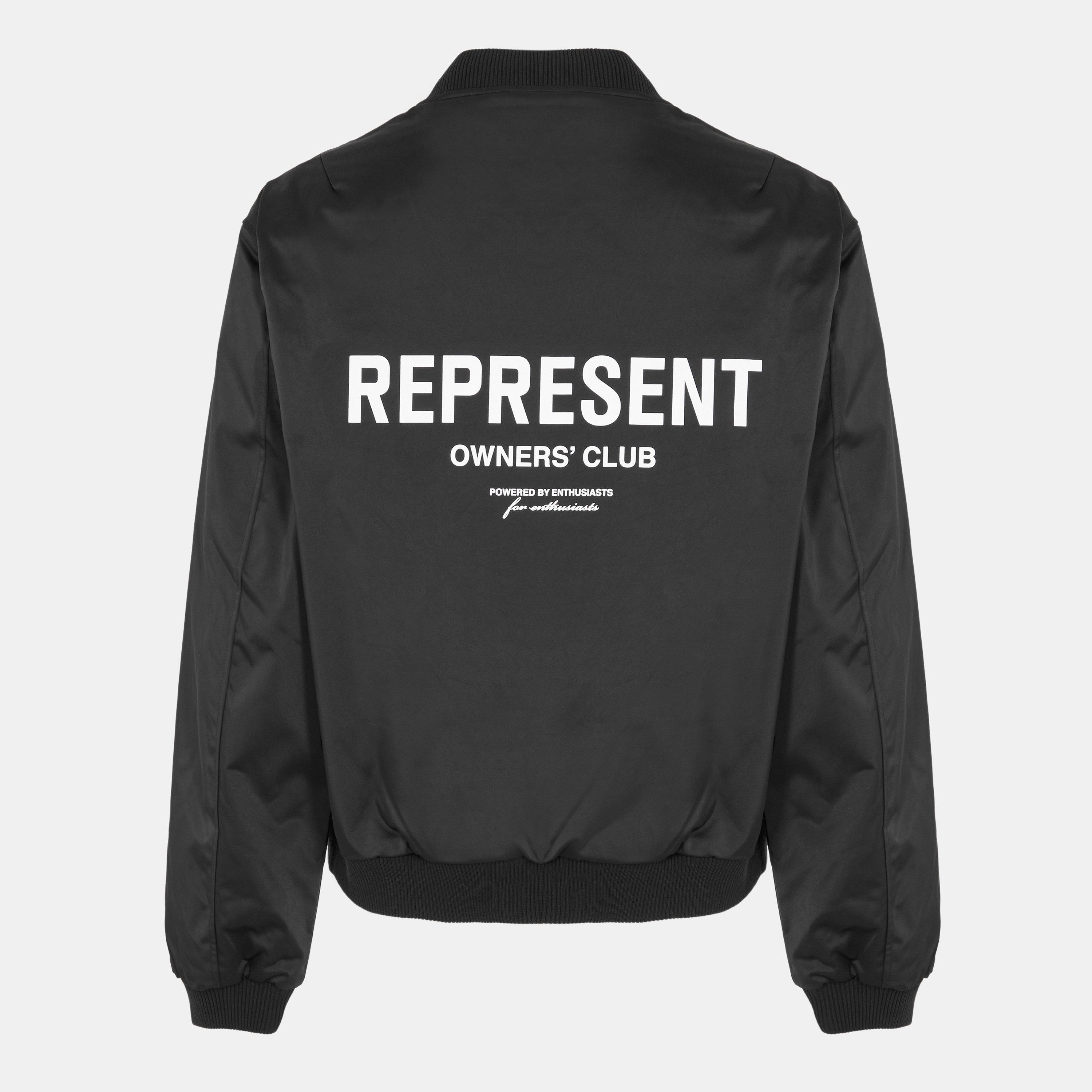 Black - Represent - Men's  Contrast Sleeve Varsity Jacket - 2