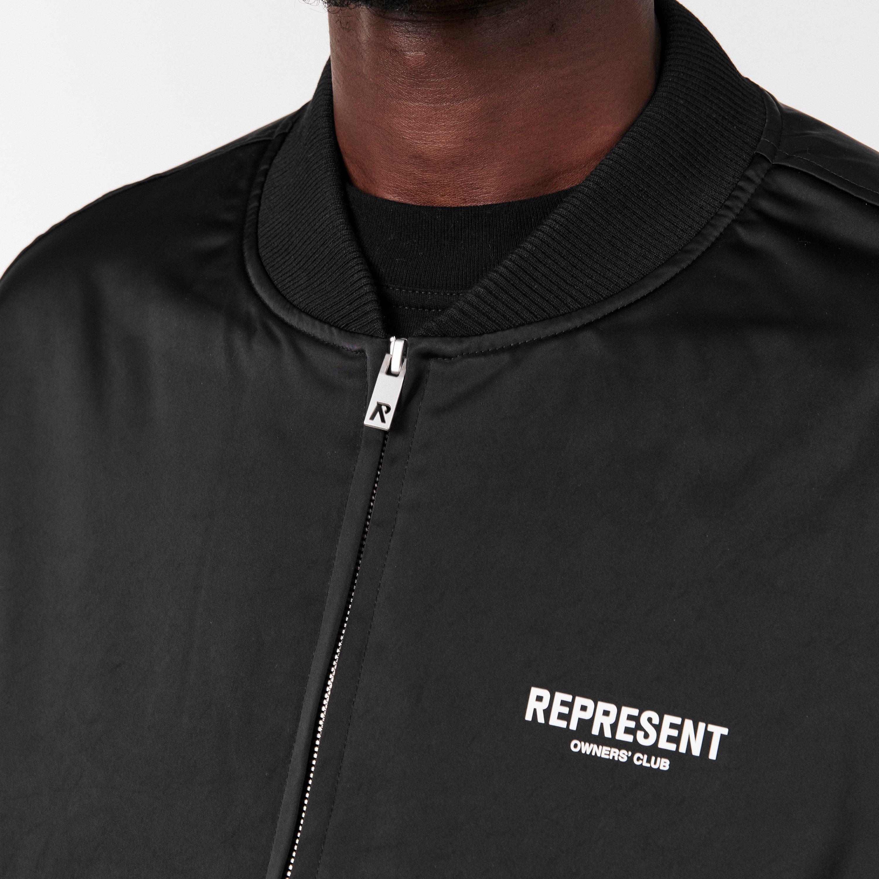 Black - Represent - Men's  Contrast Sleeve Varsity Jacket - 5