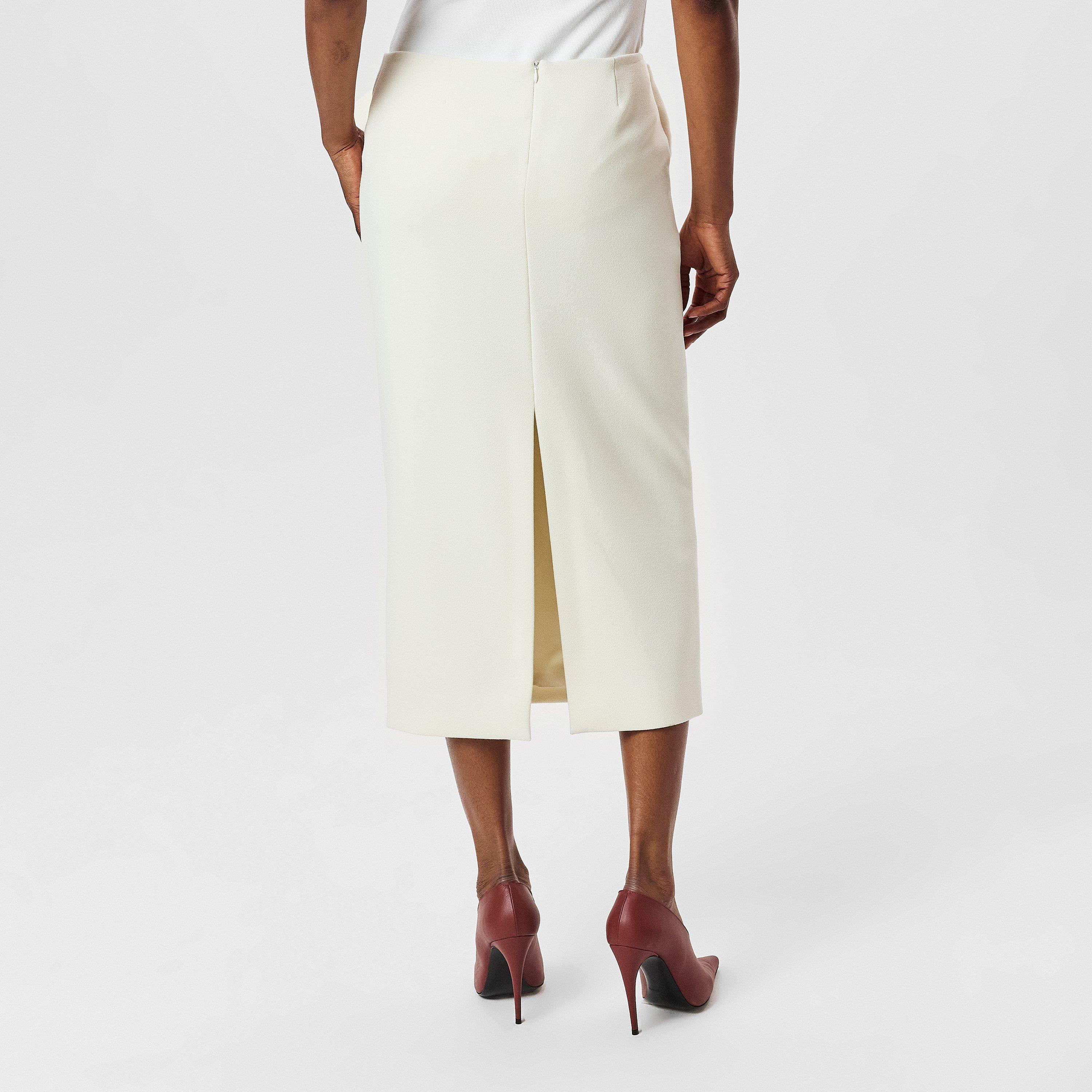 Cream - Magda Butrym - Floral Applique Midi Skirt - 4