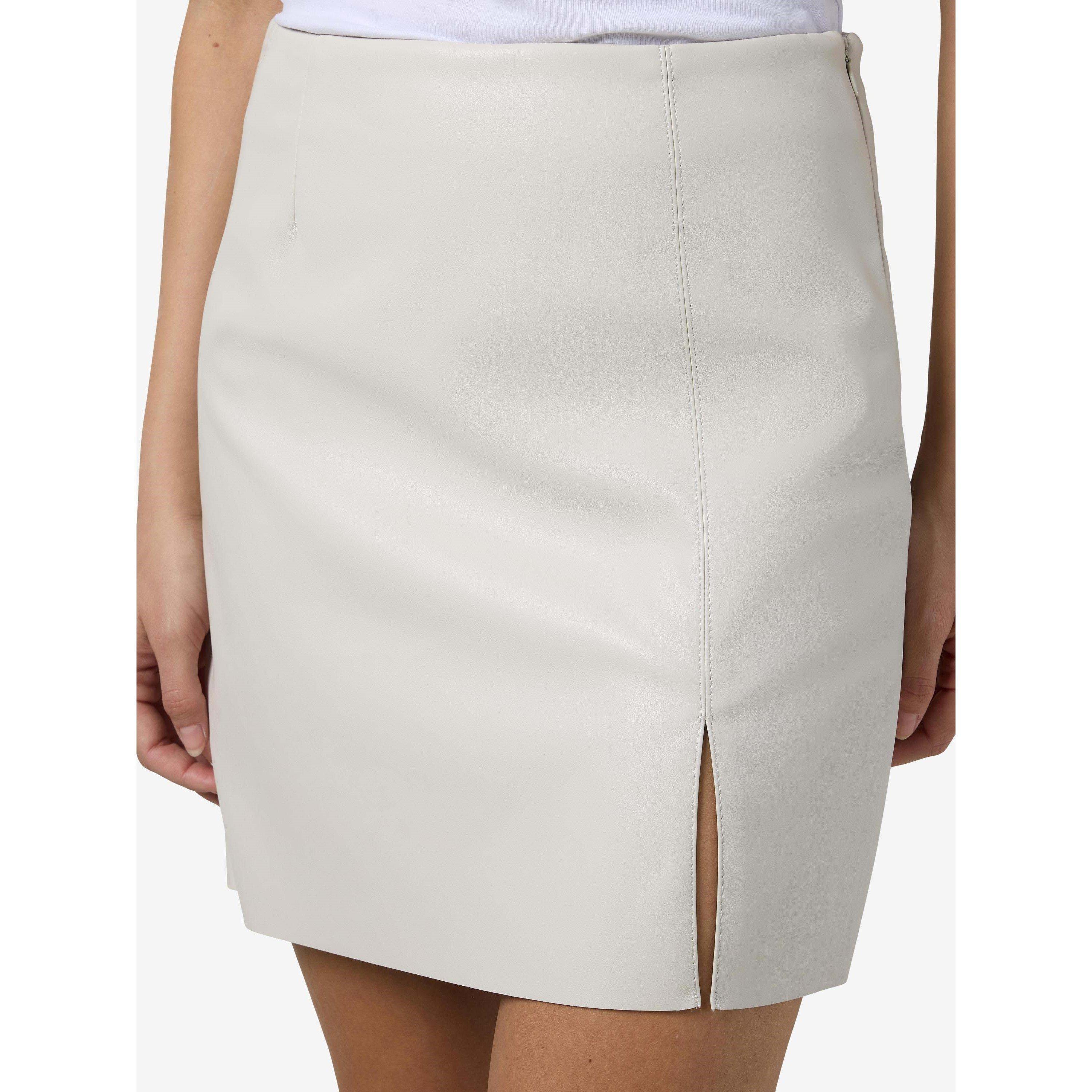 Mondstrahl - Noisy May - Faux Leather Slit Mini Skirt - 4