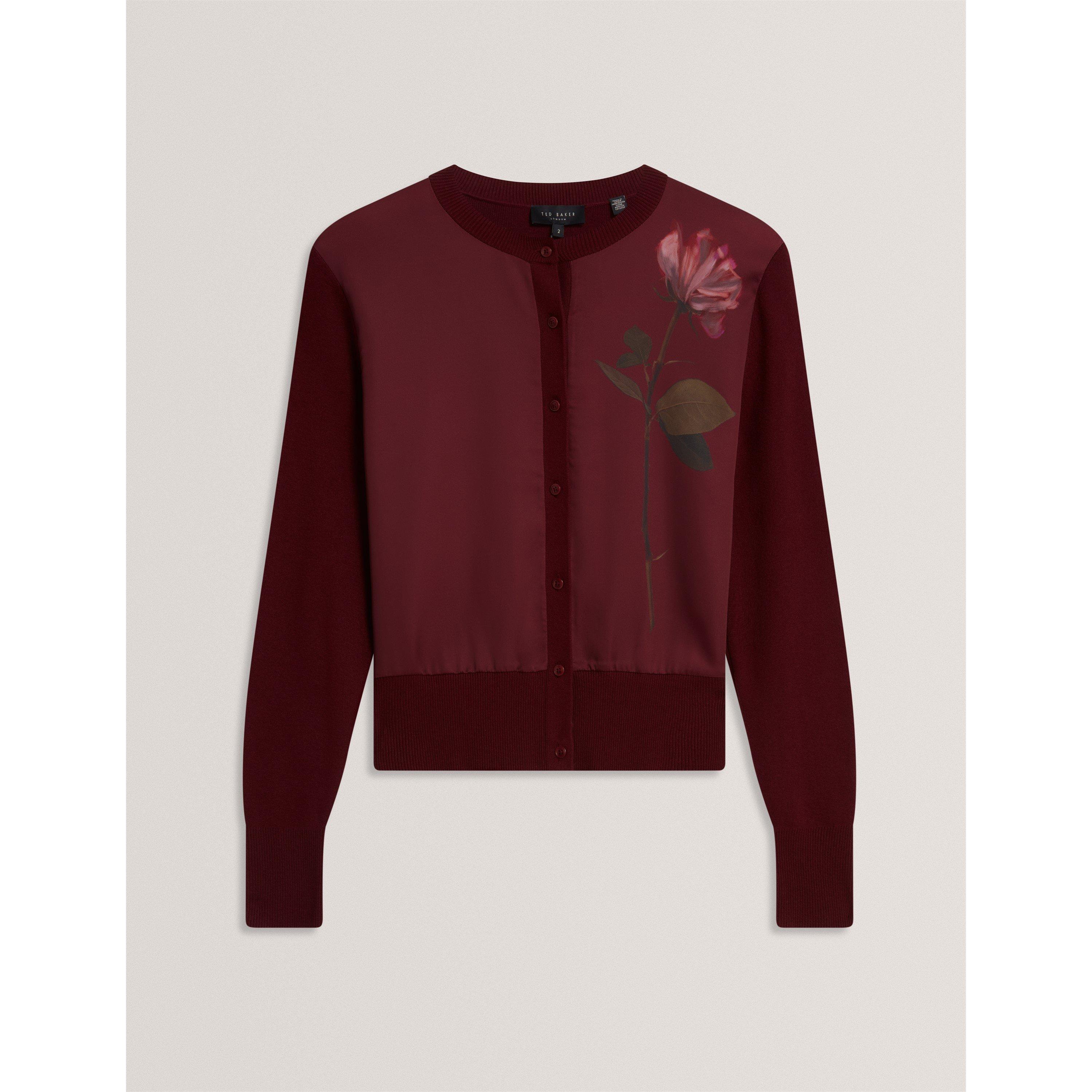 Maroon - Ted Baker - Ted Floral Cardigan Ld64 - 1