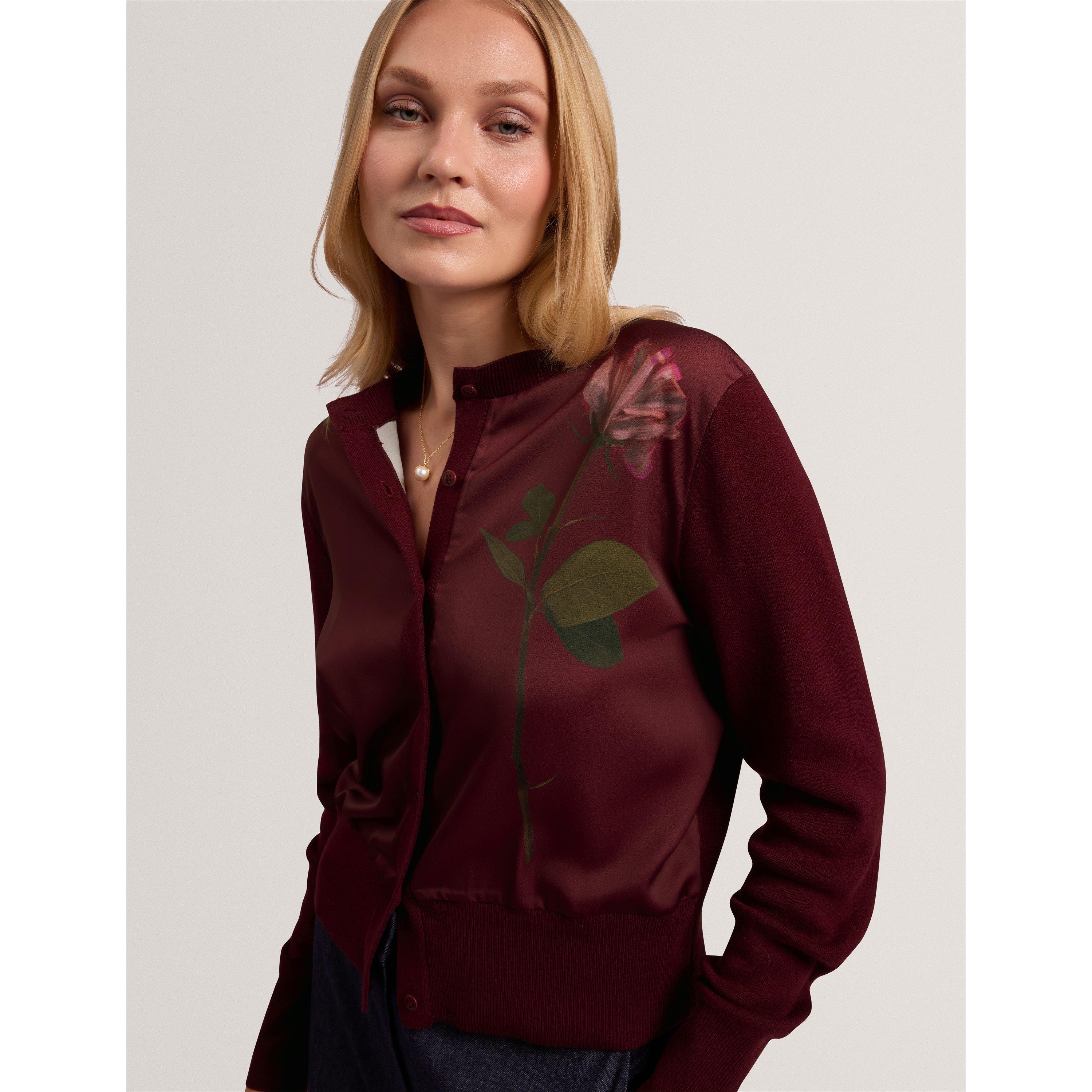 Maroon - Ted Baker - Ted Floral Cardigan Ld64 - 4