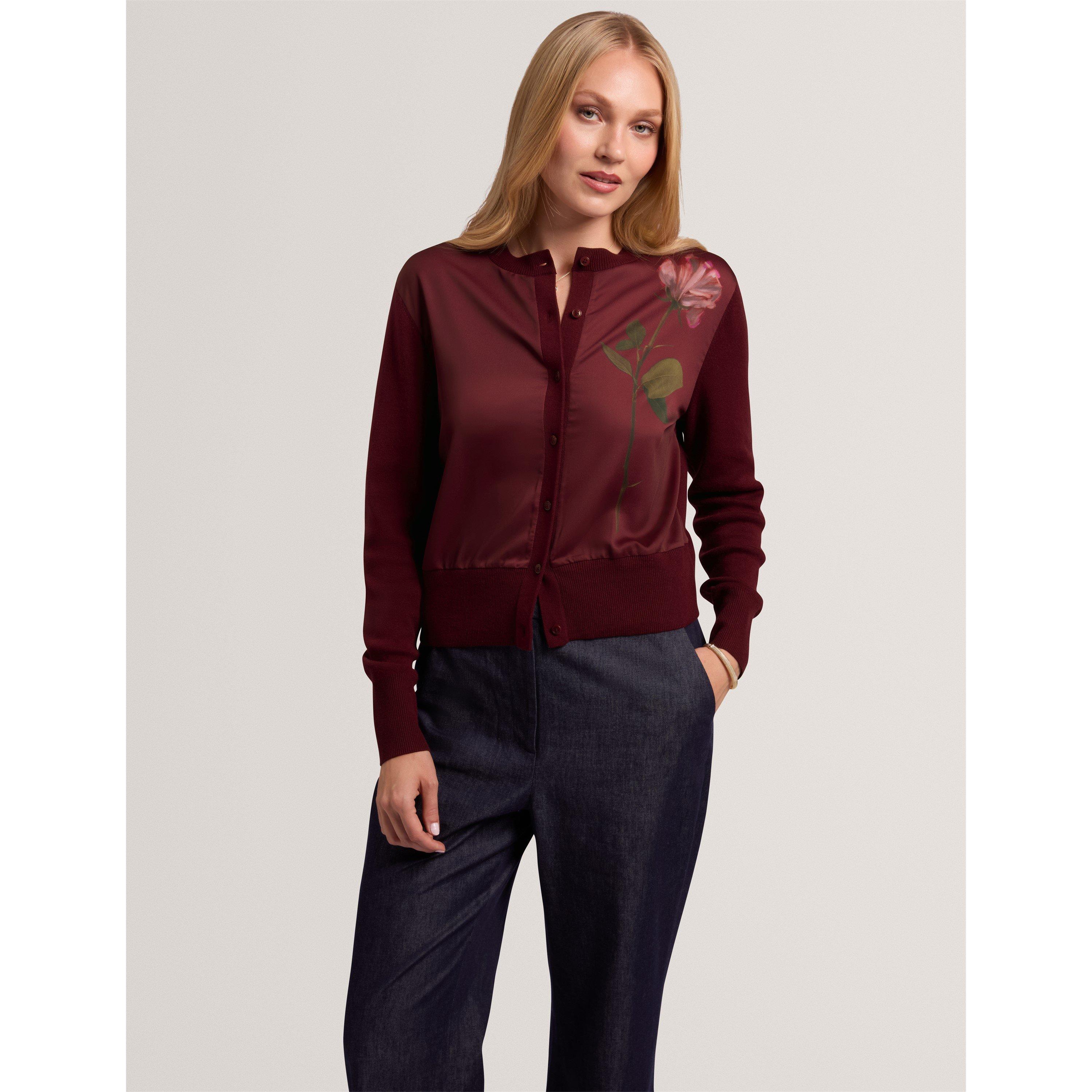 Maroon - Ted Baker - Ted Floral Cardigan Ld64 - 7