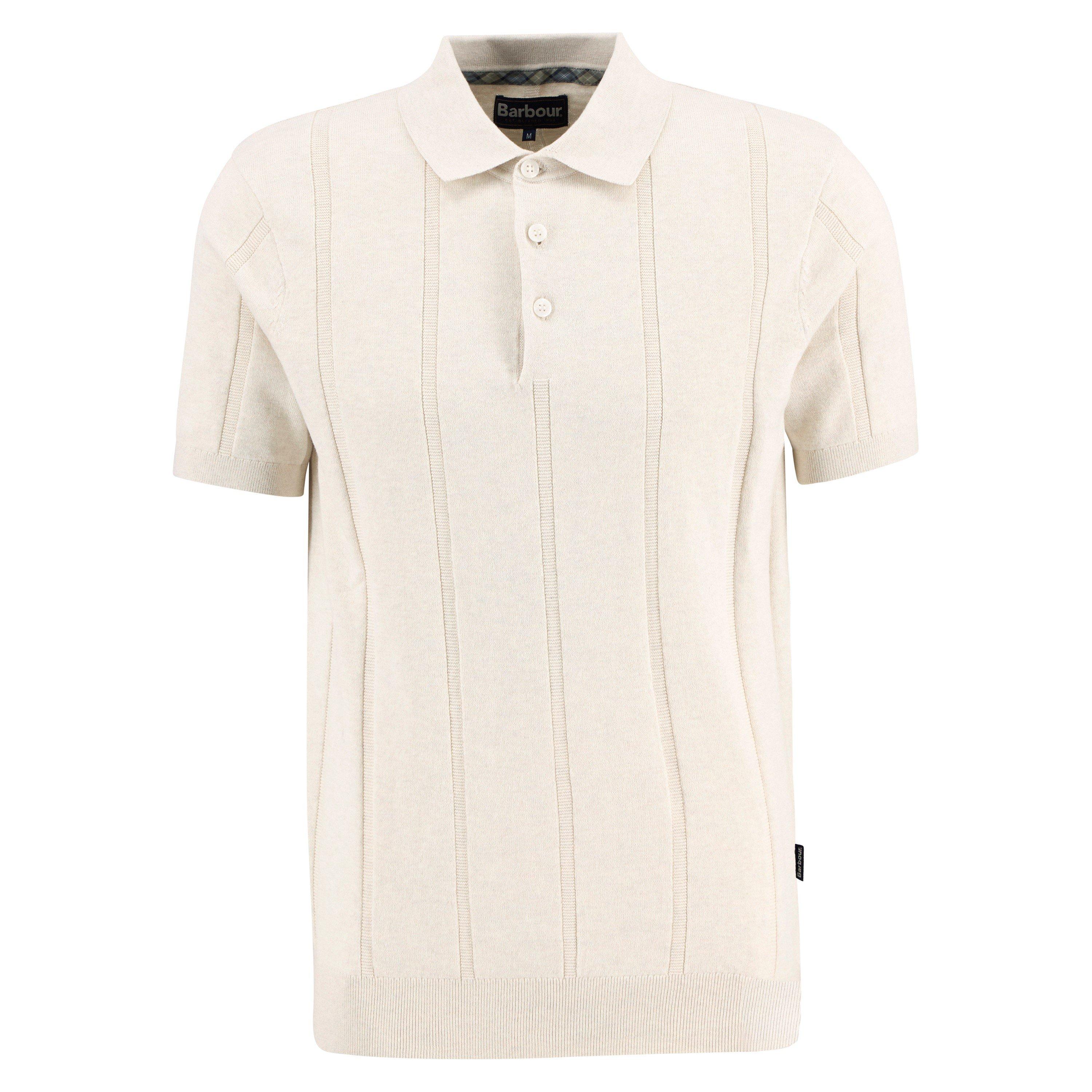 Barbour Mens Wellburn Polo - Oatmeal BE72 - M