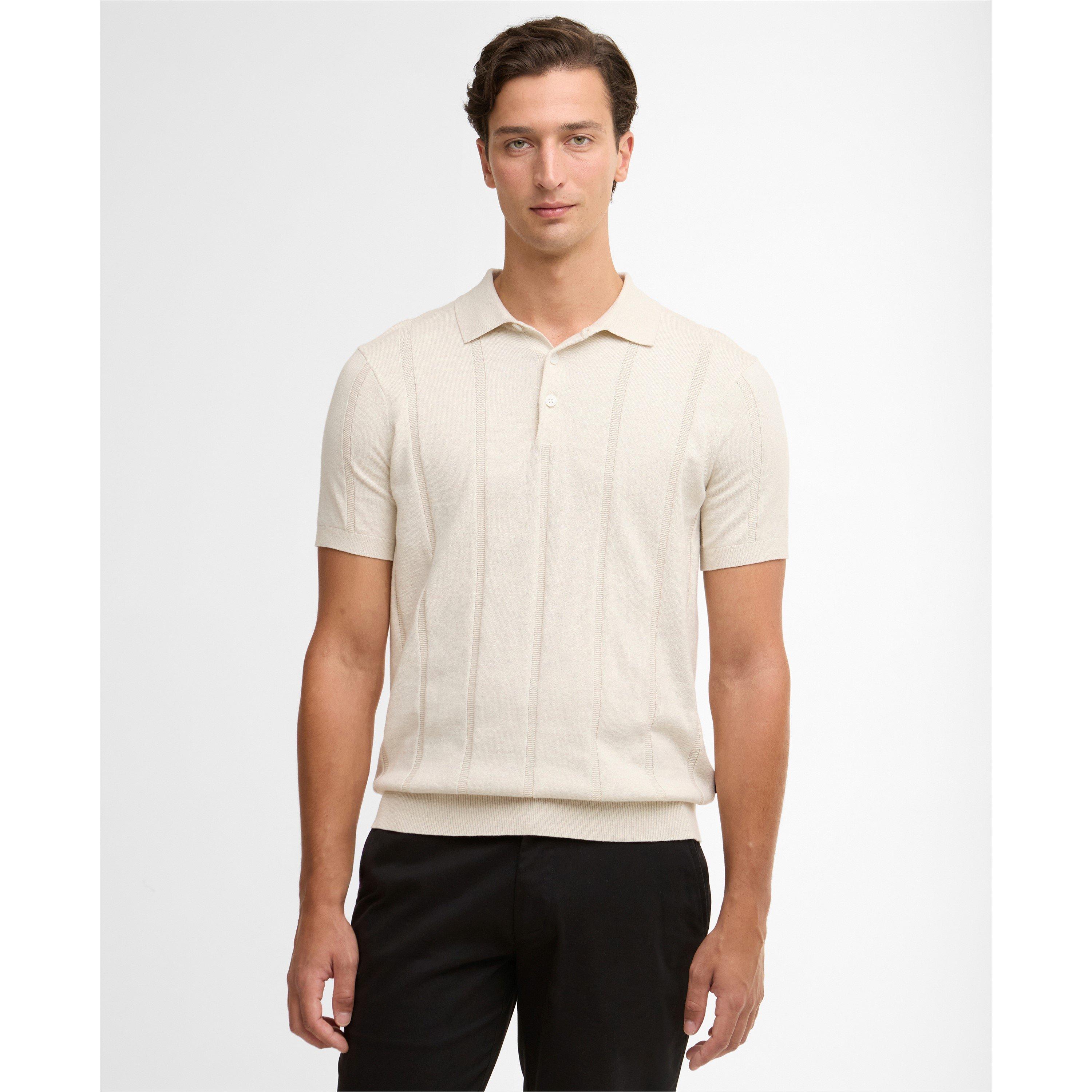 Oatmeal BE72 - Barbour - Mens Wellburn Polo - 2