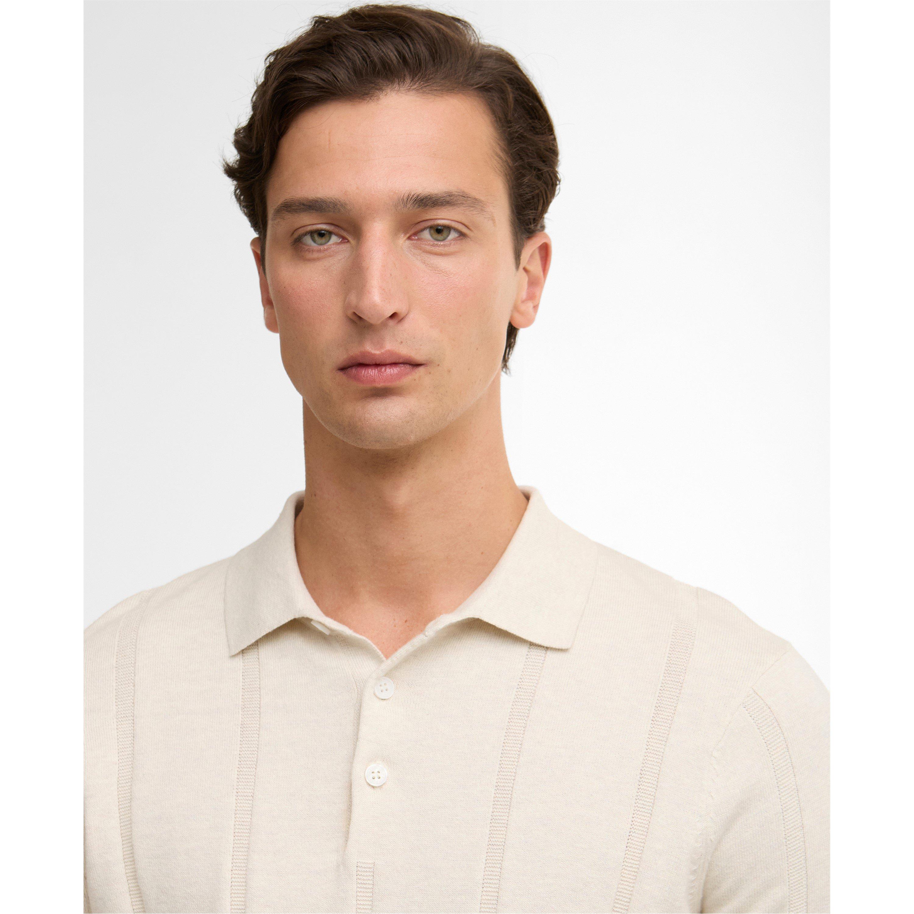 Oatmeal BE72 - Barbour - Mens Wellburn Polo - 4