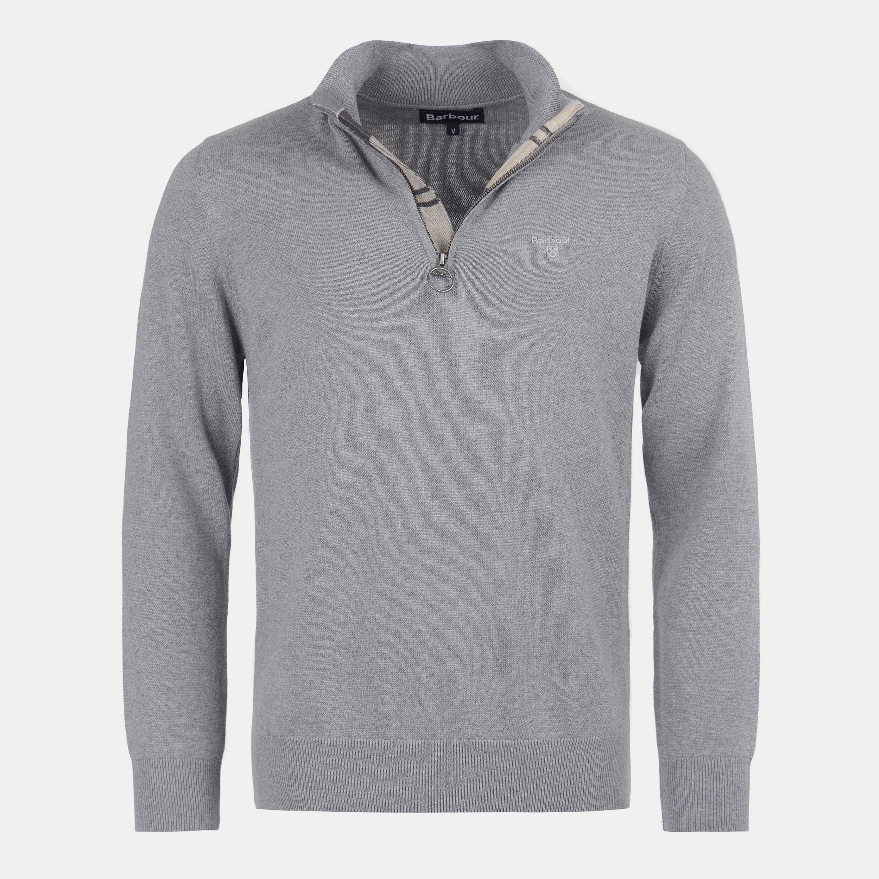 Barbour Men's Half-Zip Jumper - Grey Marl Gy52 - XL