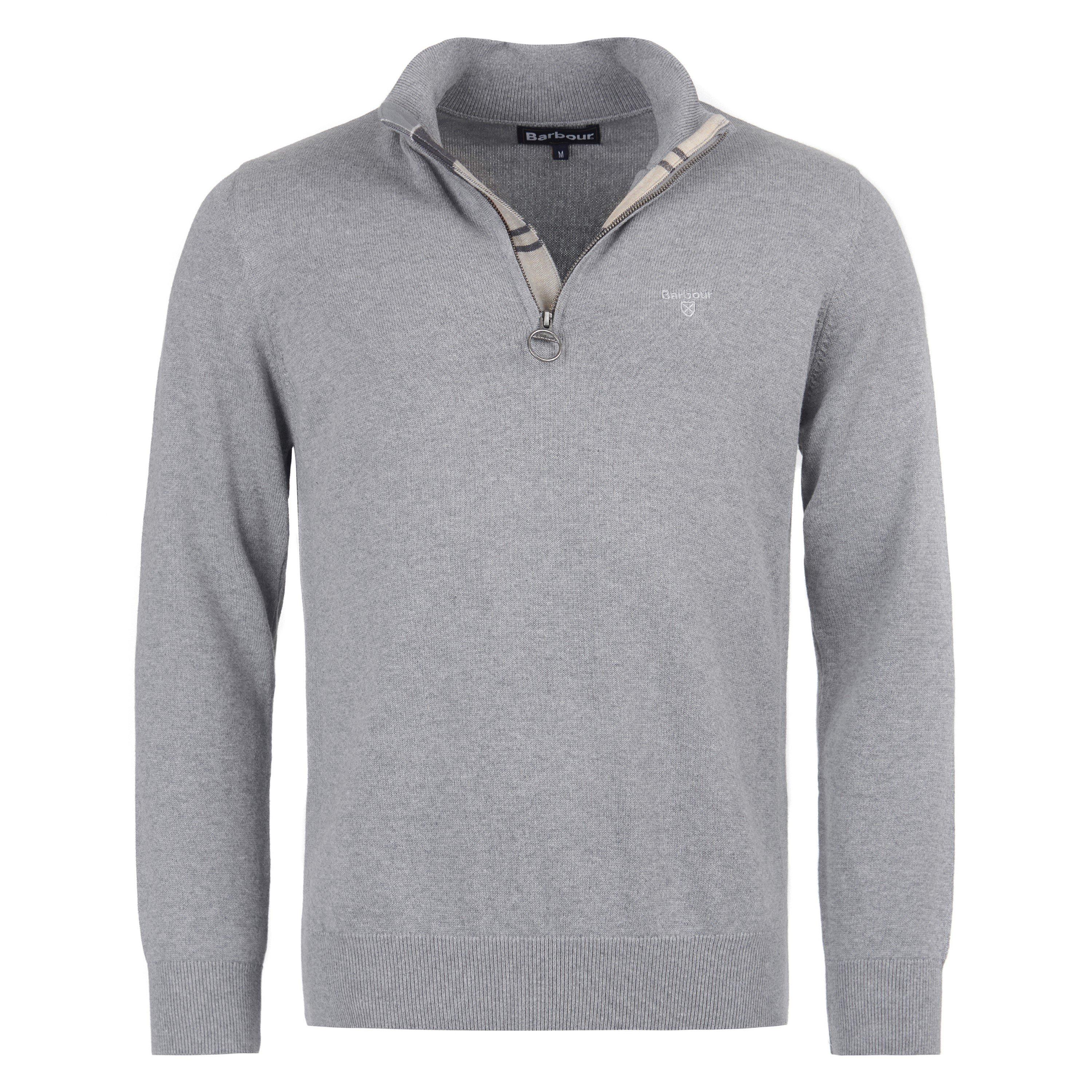Grey Marl GY52 - Barbour - Mens Half-Zip Jumper - 1