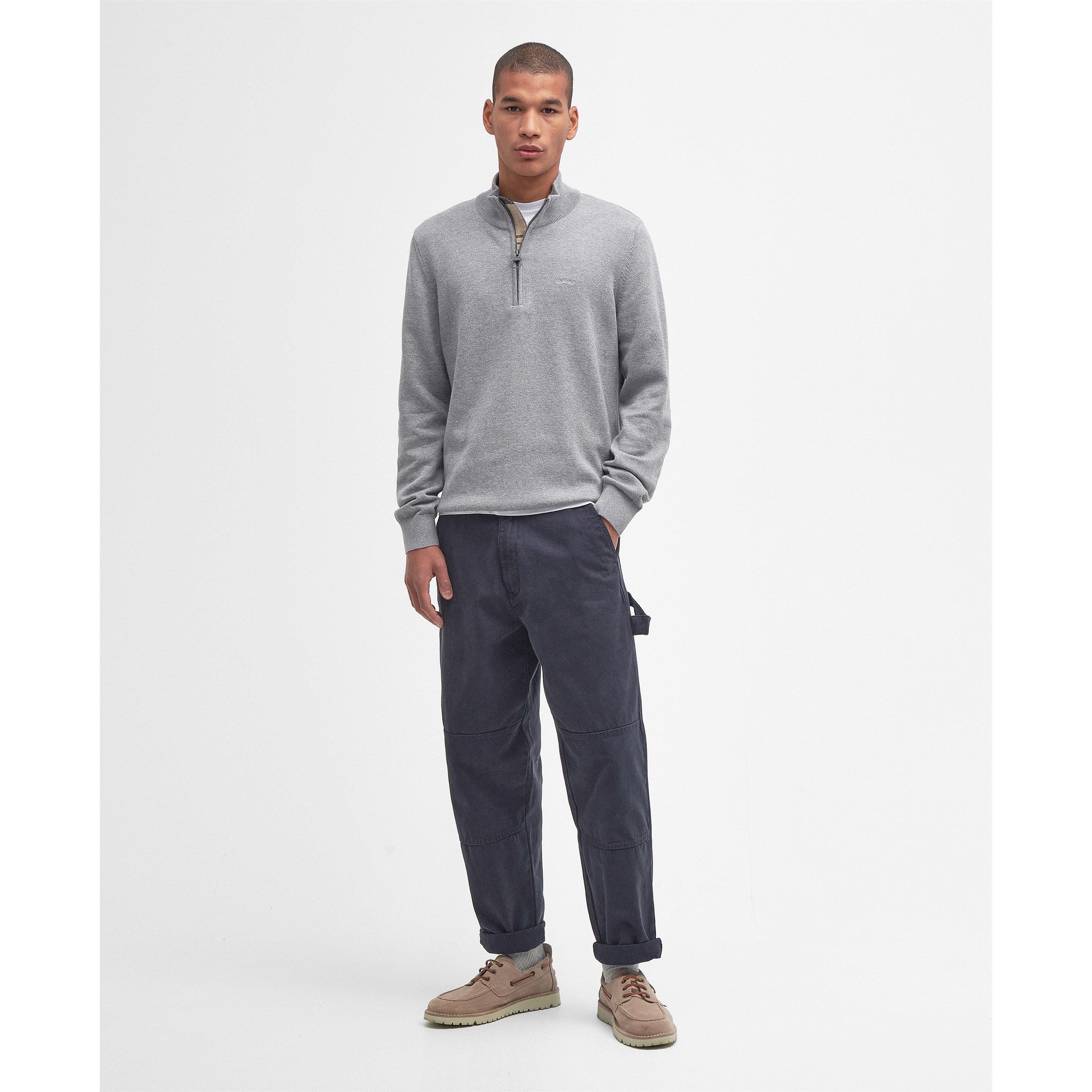 Grey Marl GY52 - Barbour - Mens Half-Zip Jumper - 7