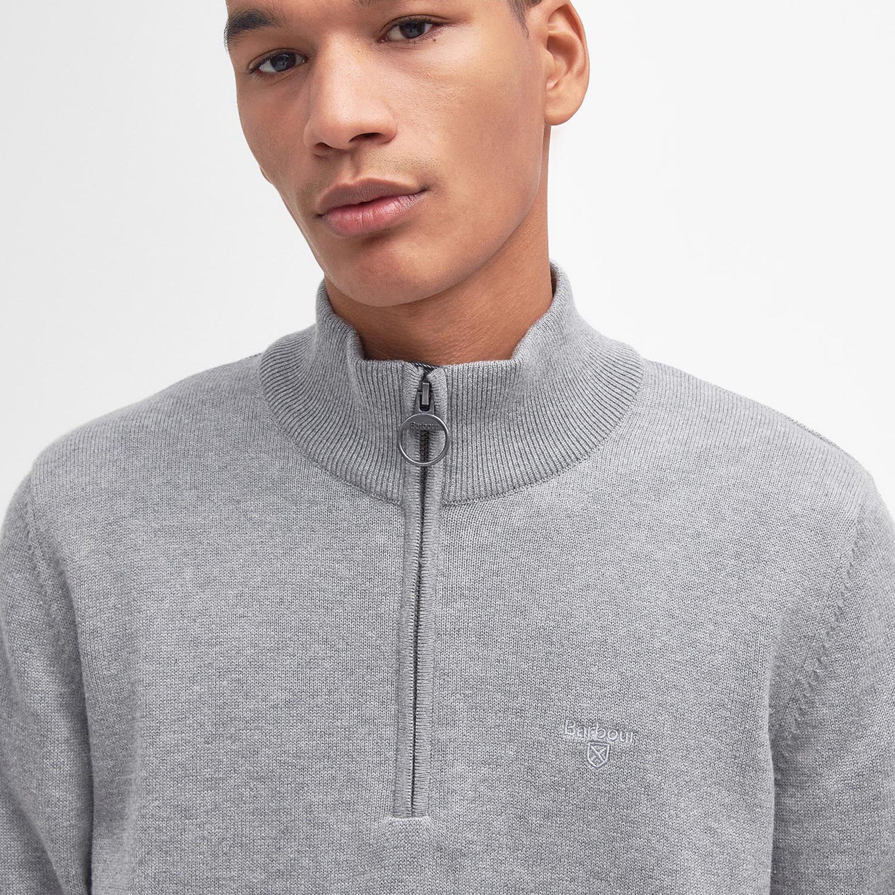 Grey Marl GY52 - Barbour - Mens Half-Zip Jumper - 4