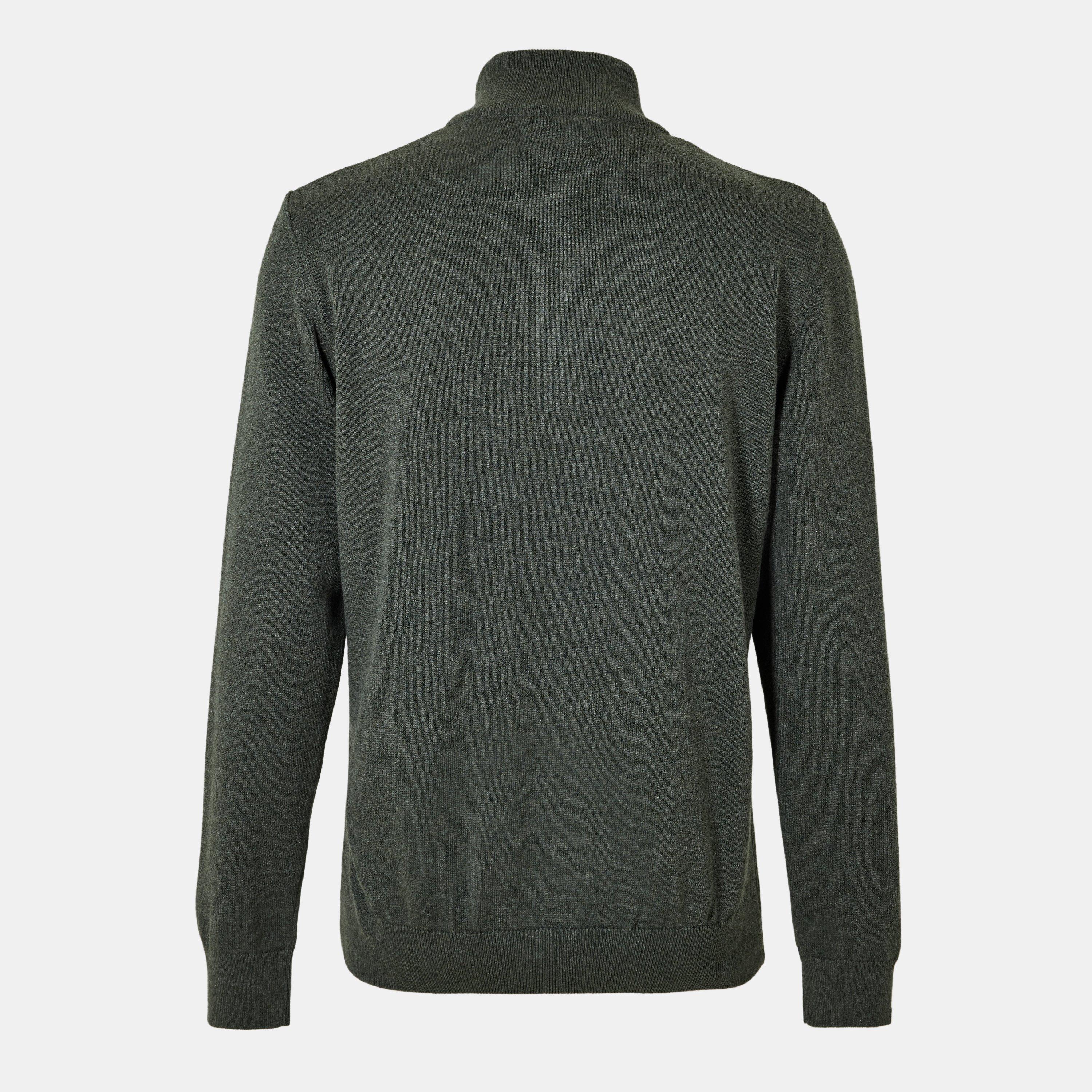 Olive Marl OL91 - Barbour - Mens Half-Zip Jumper - 2