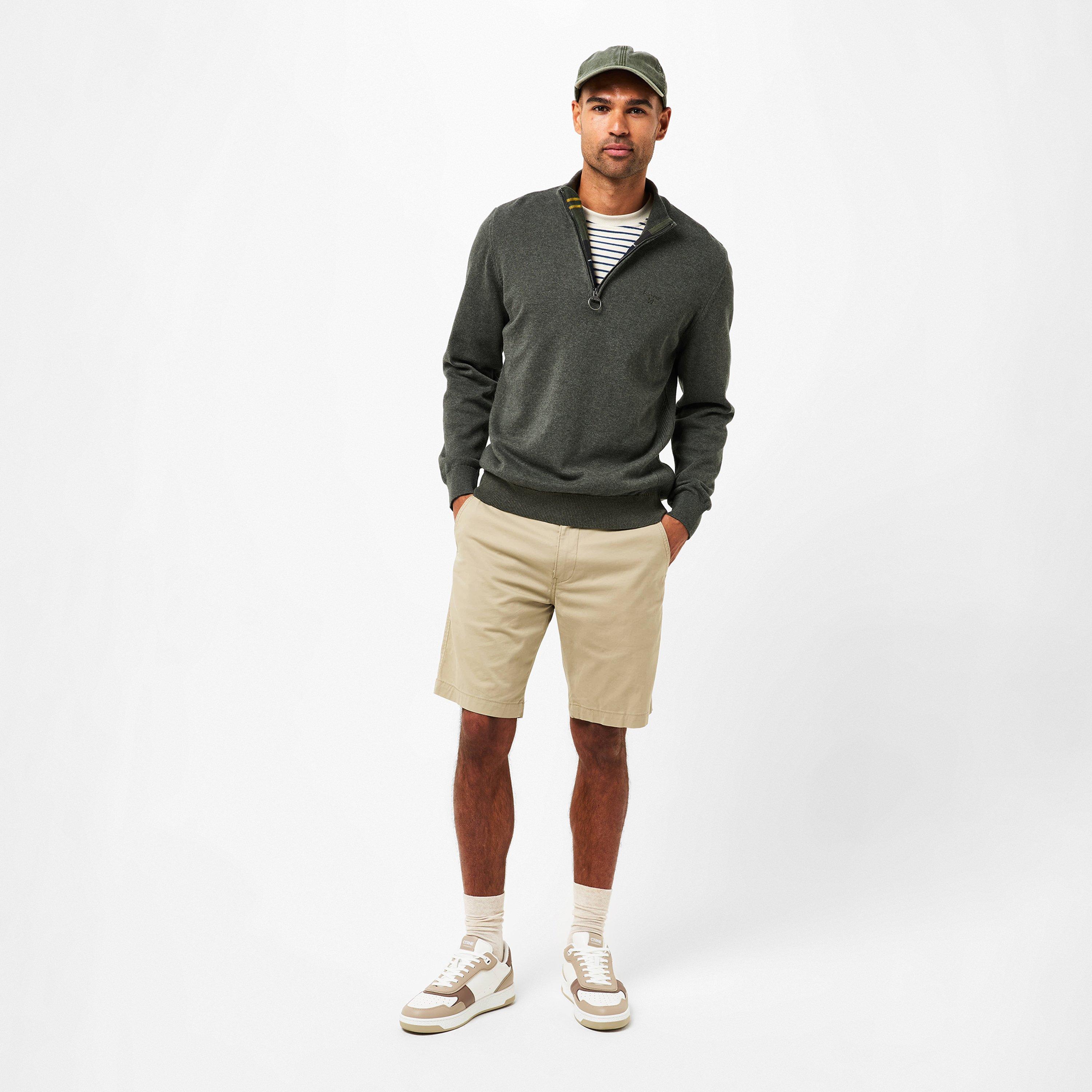 Olive Marl OL91 - Barbour - Mens Half-Zip Jumper - 6