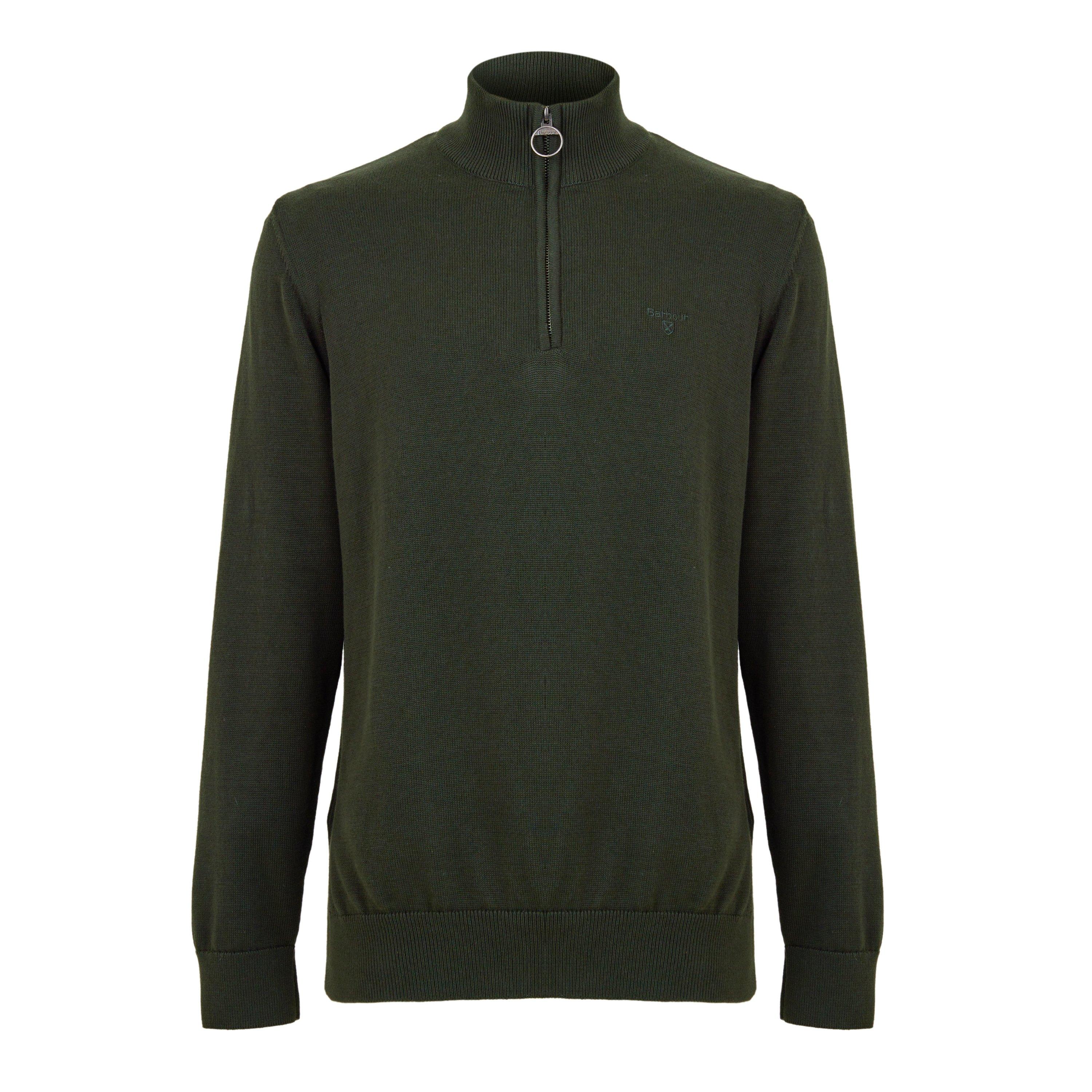 Barbour Men's Half-Zip Jumper - Green Gn13 - XL