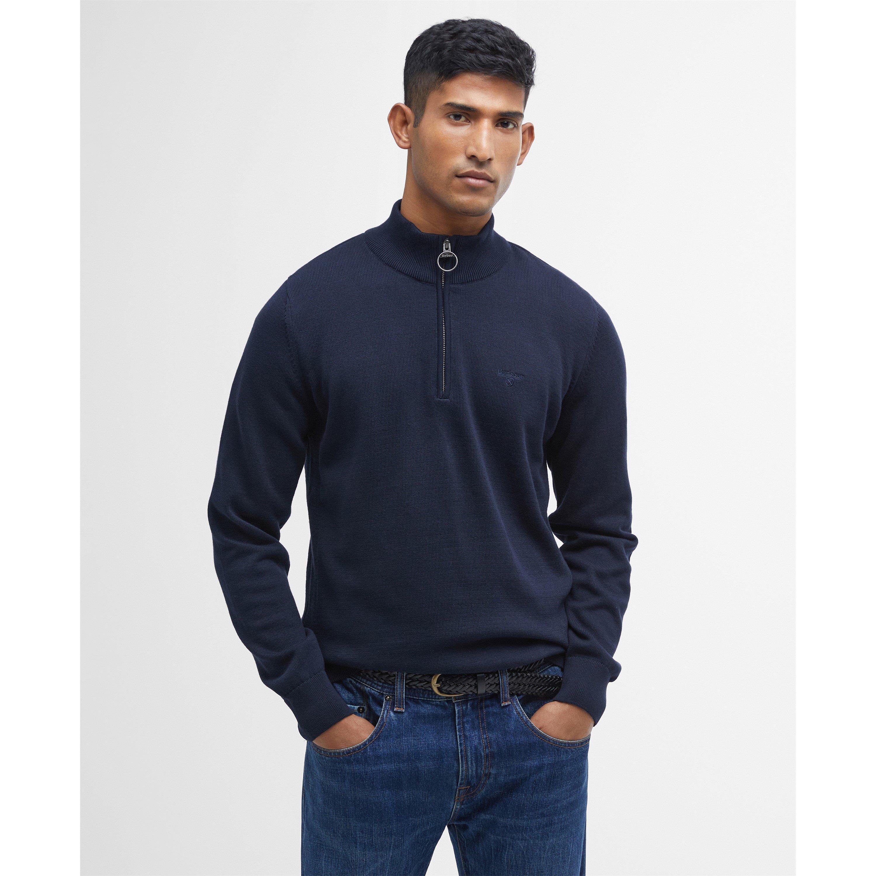 Navy NY91 - Barbour - Mens Half-Zip Jumper - 2