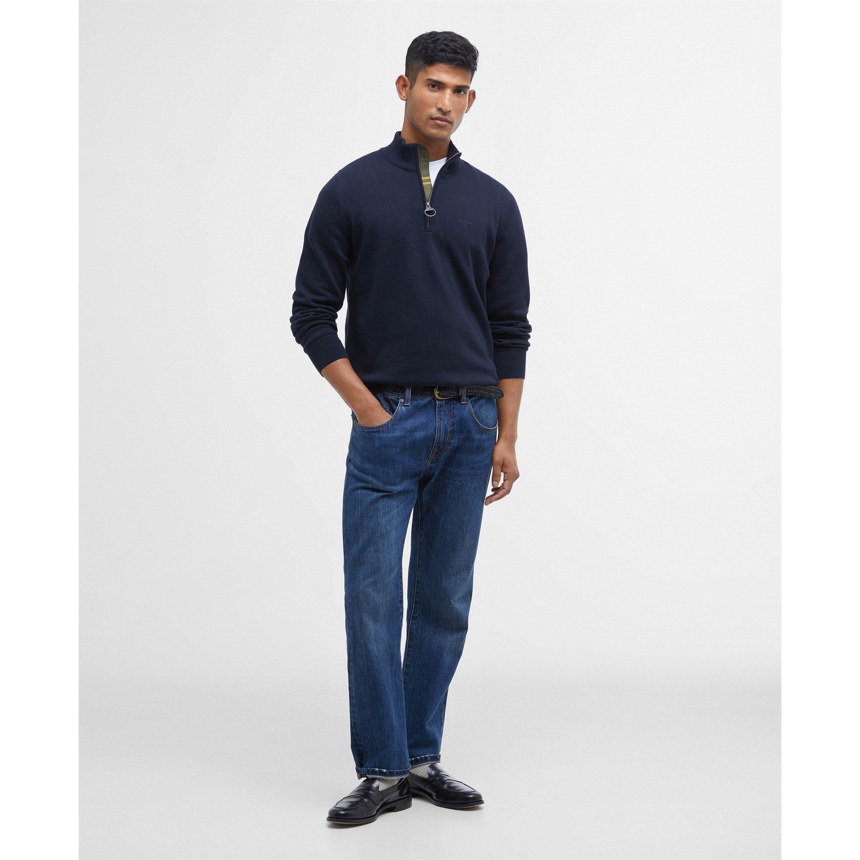 Navy NY91 - Barbour - Mens Half-Zip Jumper - 8