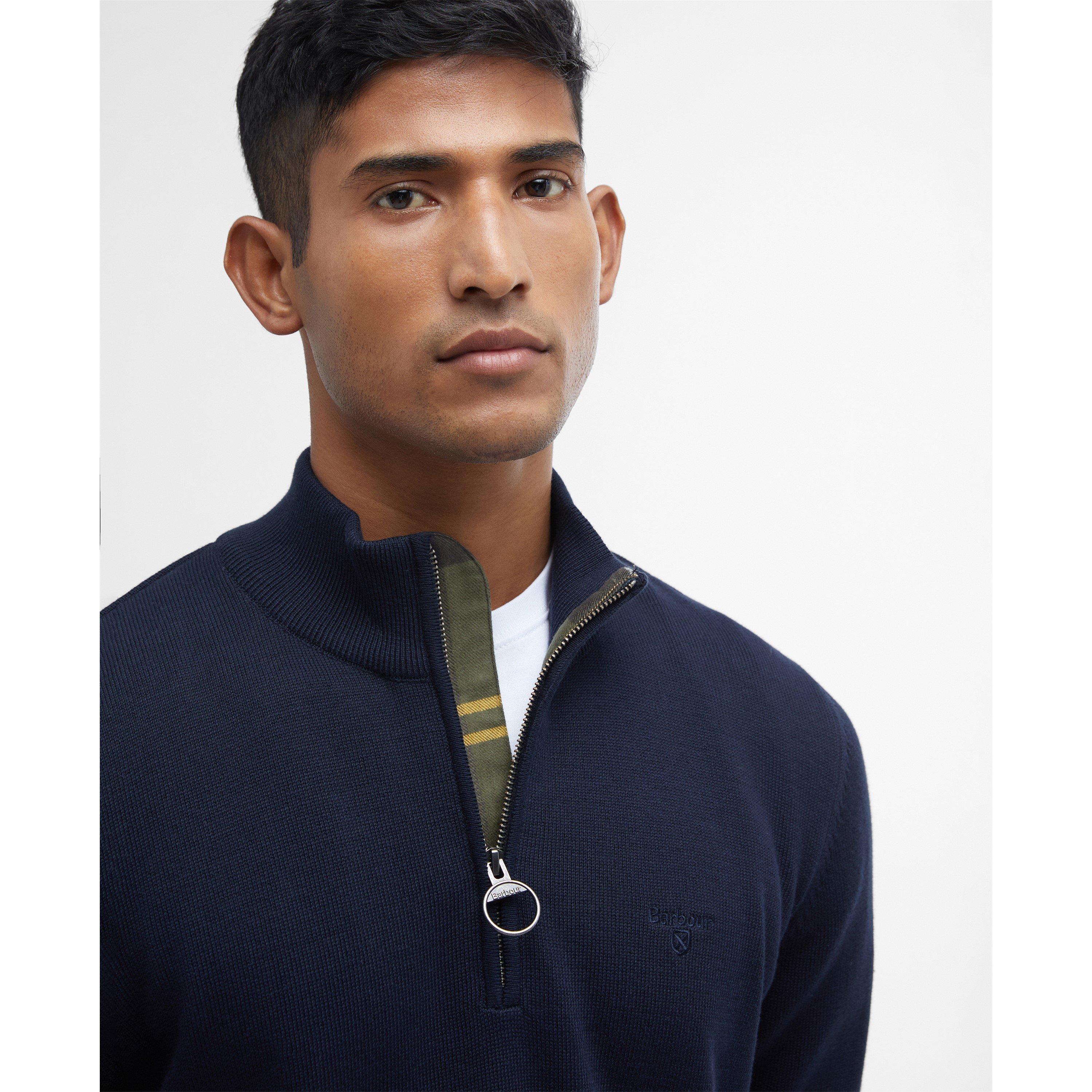 Navy NY91 - Barbour - Mens Half-Zip Jumper - 4