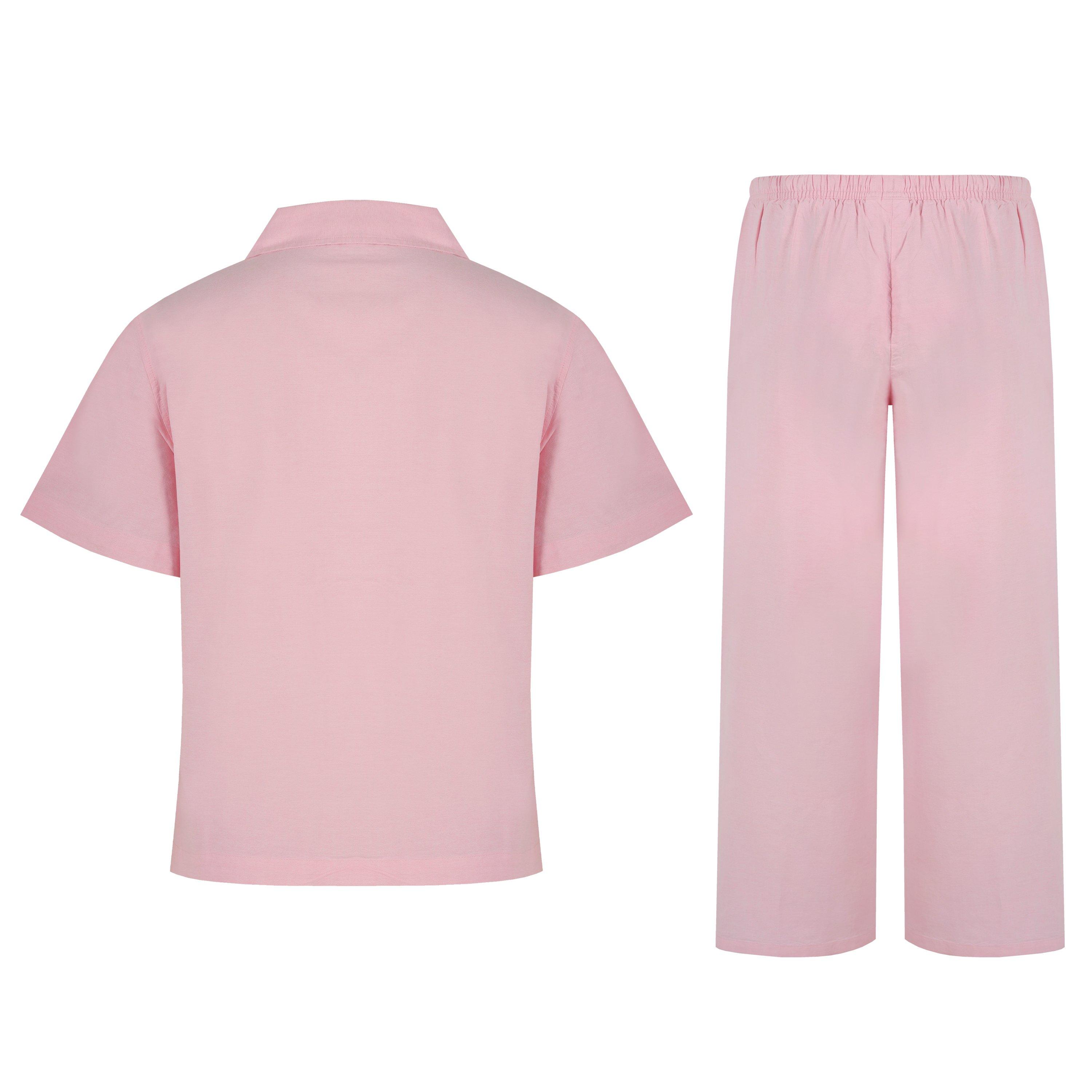 Pink - Miso - Women's Oxford Revere Collar Pyjama Set - 2
