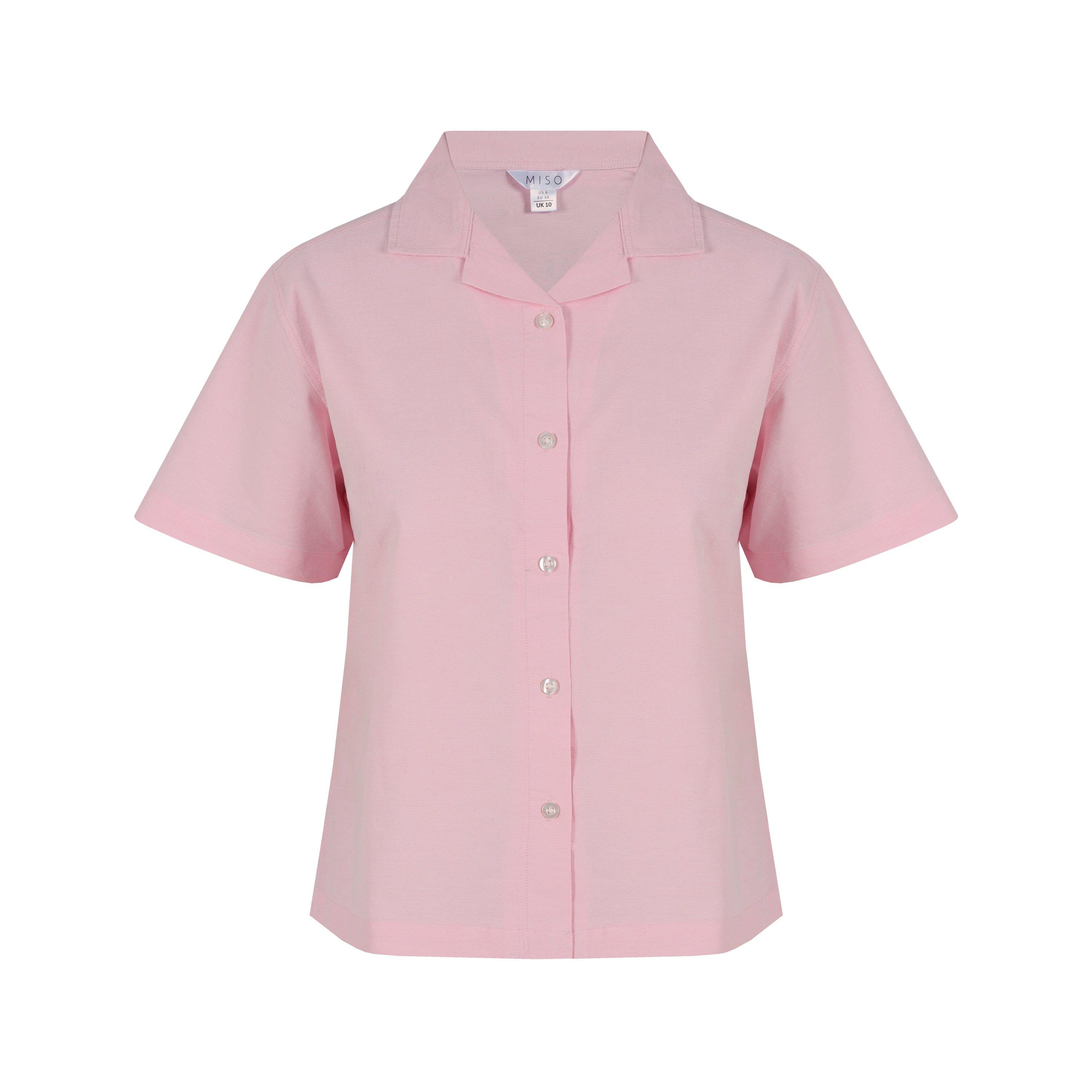 Pink - Miso - Women's Oxford Revere Collar Pyjama Set - 4