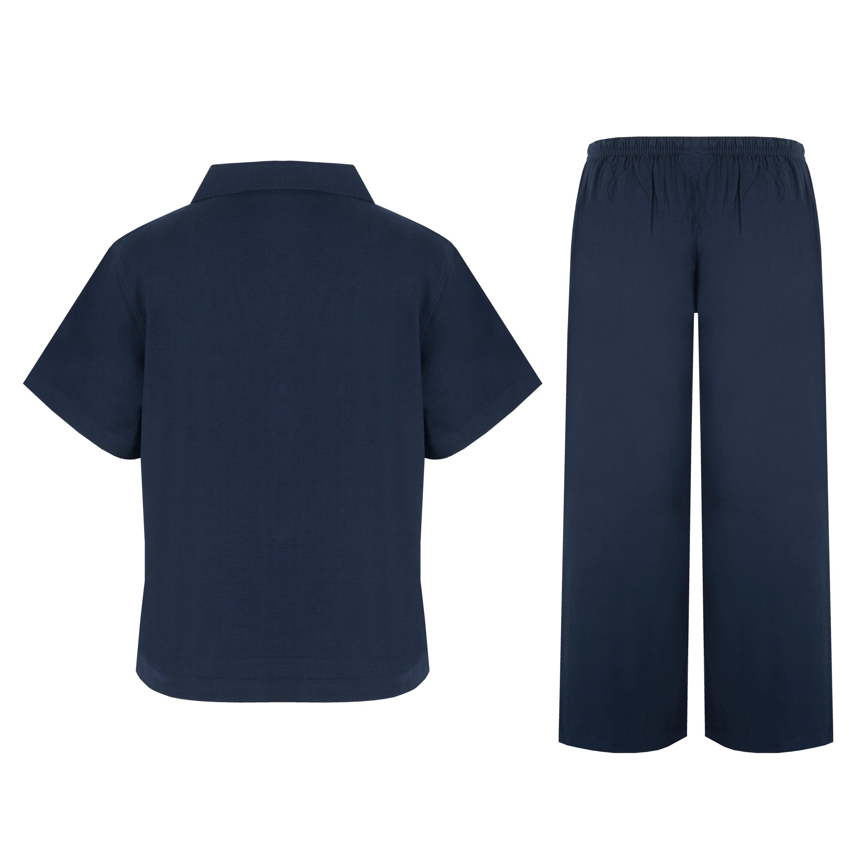Blu navy - Miso - Oxford Revere Collar Pyjama Set - 2
