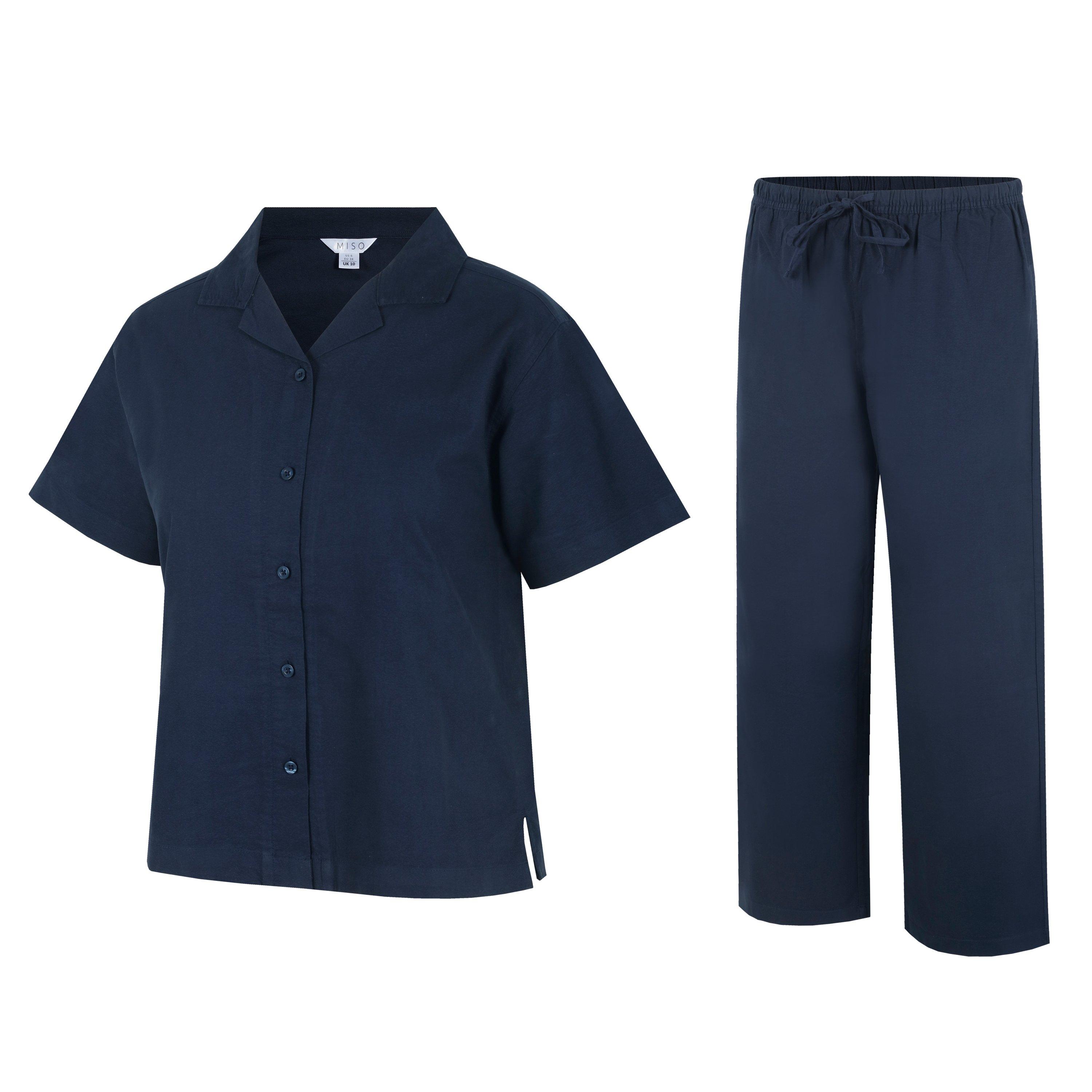 Blu navy - Miso - Oxford Revere Collar Pyjama Set - 3